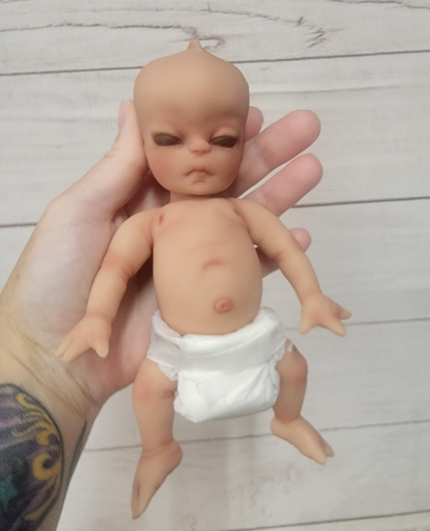Handmade 7" Alien Silicone Baby Doll "Lunar" Enhanced Realism Edition