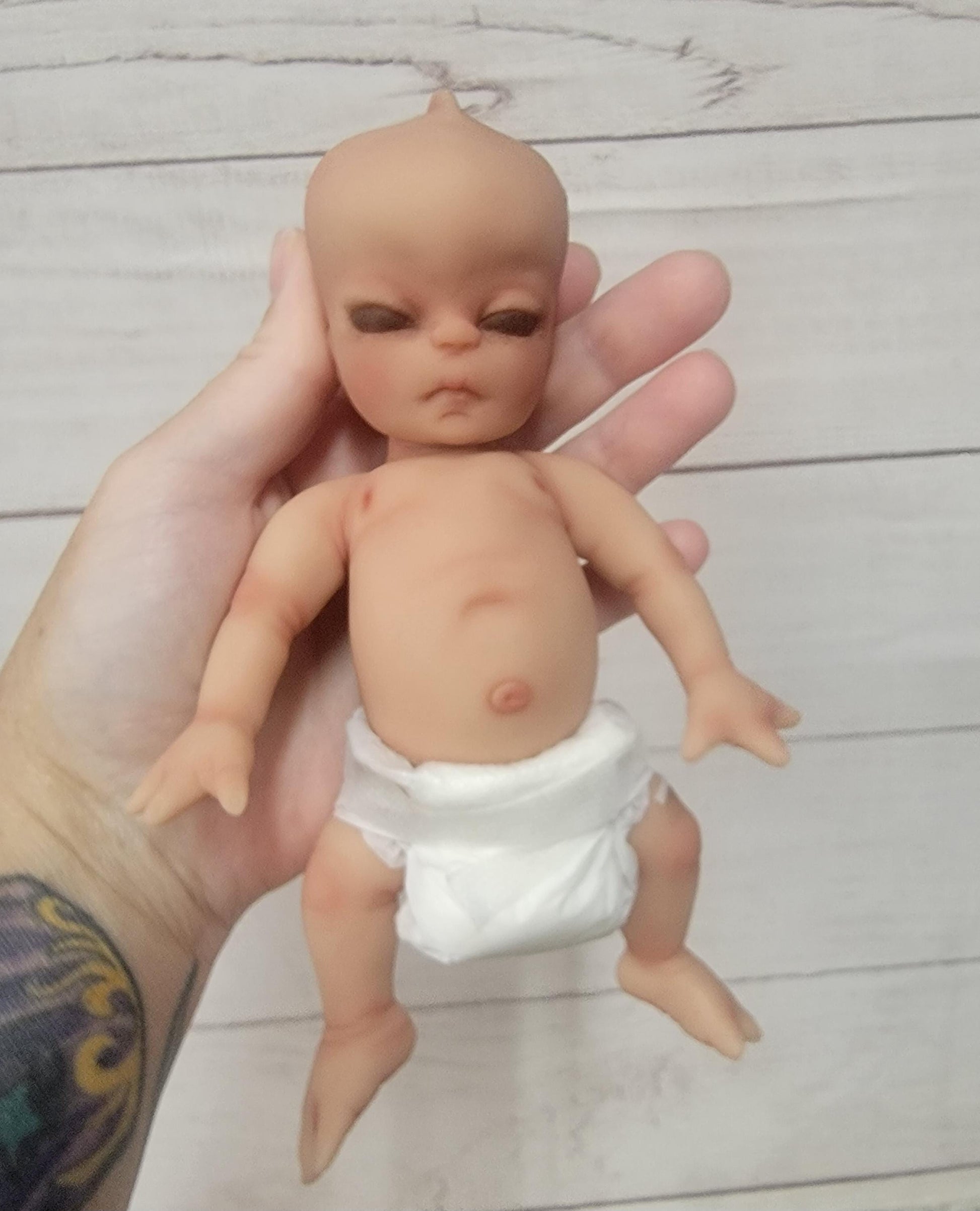 Handmade 7" Alien Silicone Baby Doll "Lunar" Enhanced Realism Edition