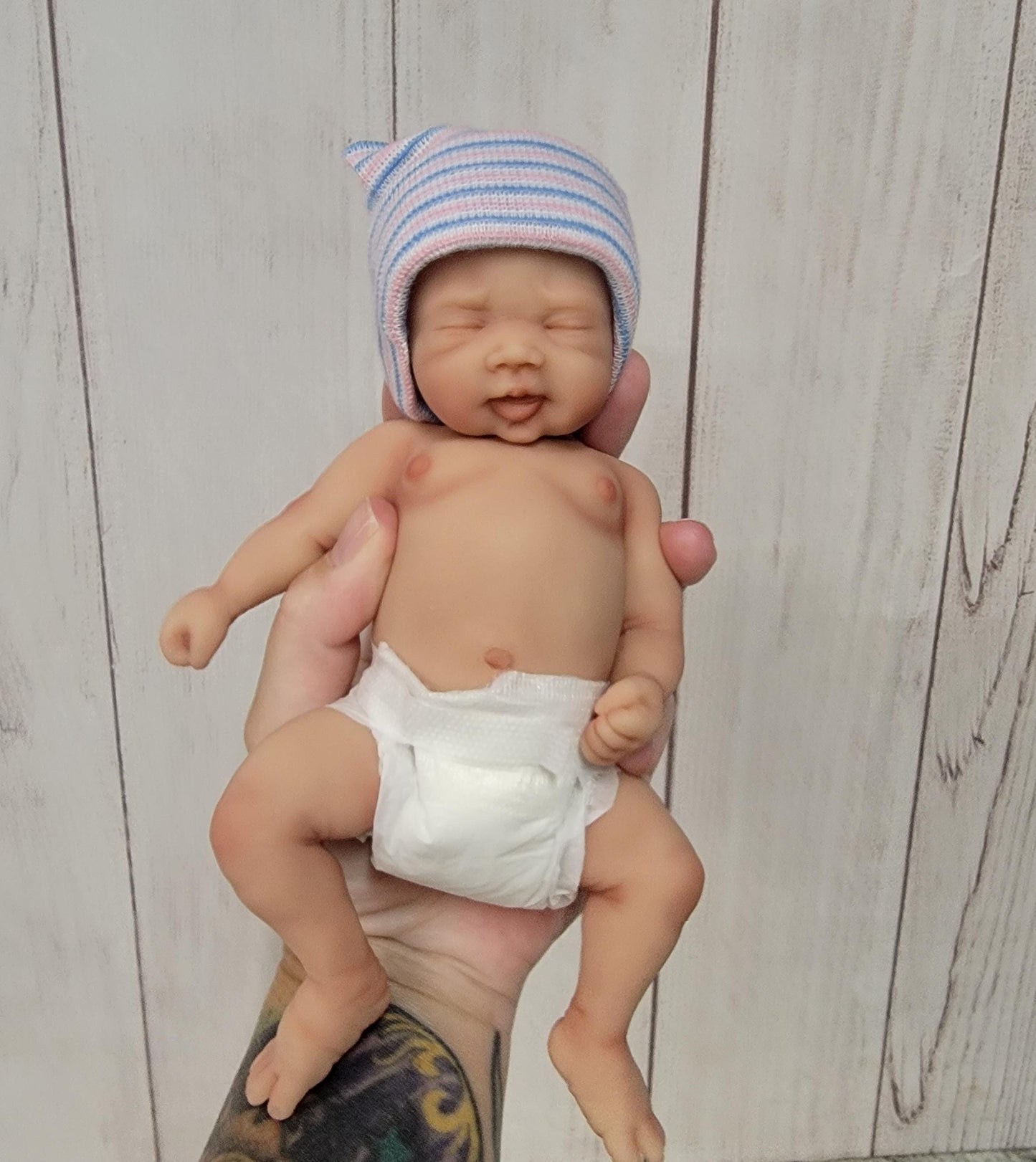 Handmade 8" Silicone Baby Doll - Skyler with Enhanced Realism Edition