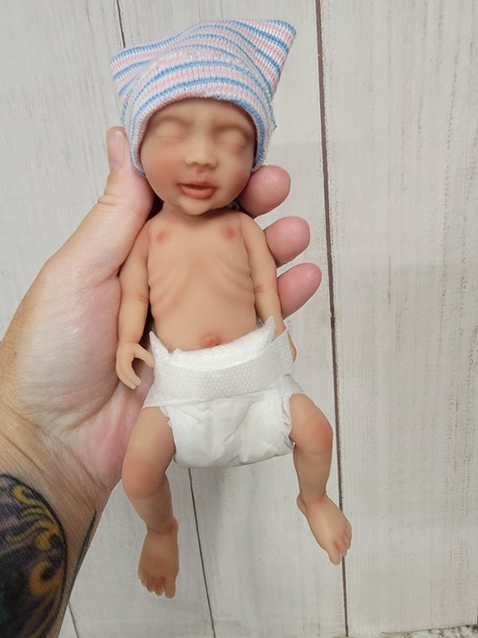 Silicone Girl Baby Doll 7 inch "Penelope" Enhanced Realism Edition