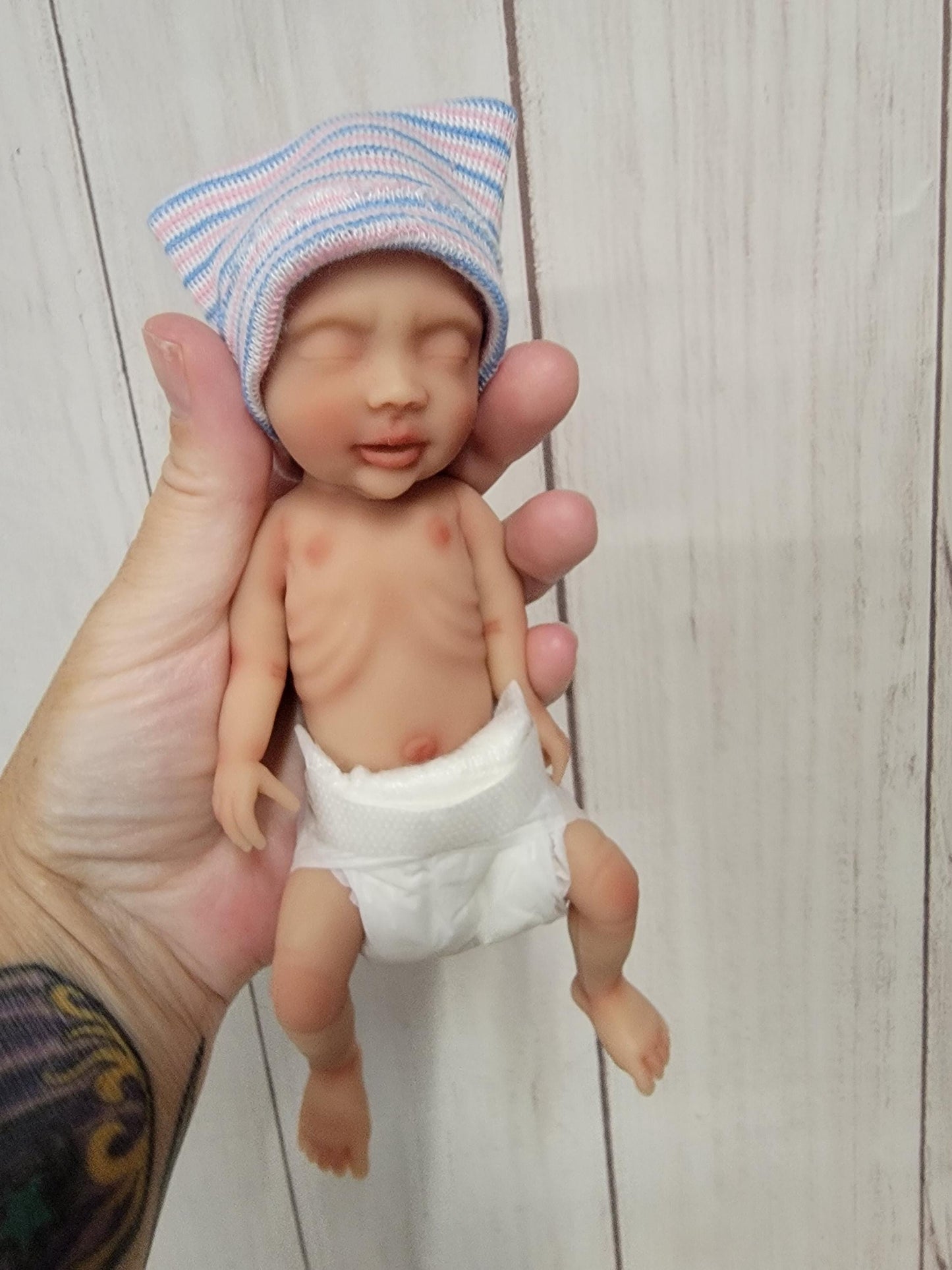 Silicone Girl Baby Doll 7 inch "Penelope" Enhanced Realism Edition