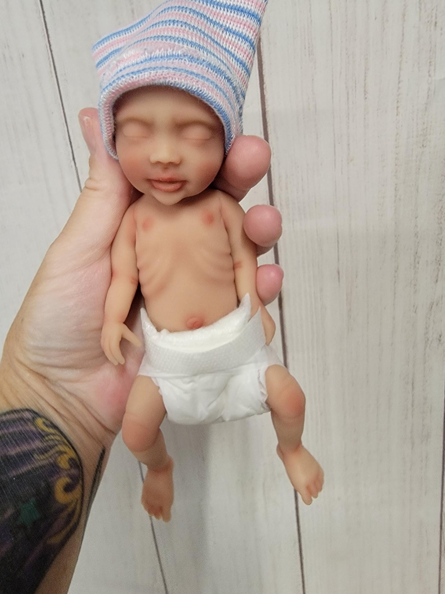 Silicone Girl Baby Doll 7 inch "Penelope" Enhanced Realism Edition