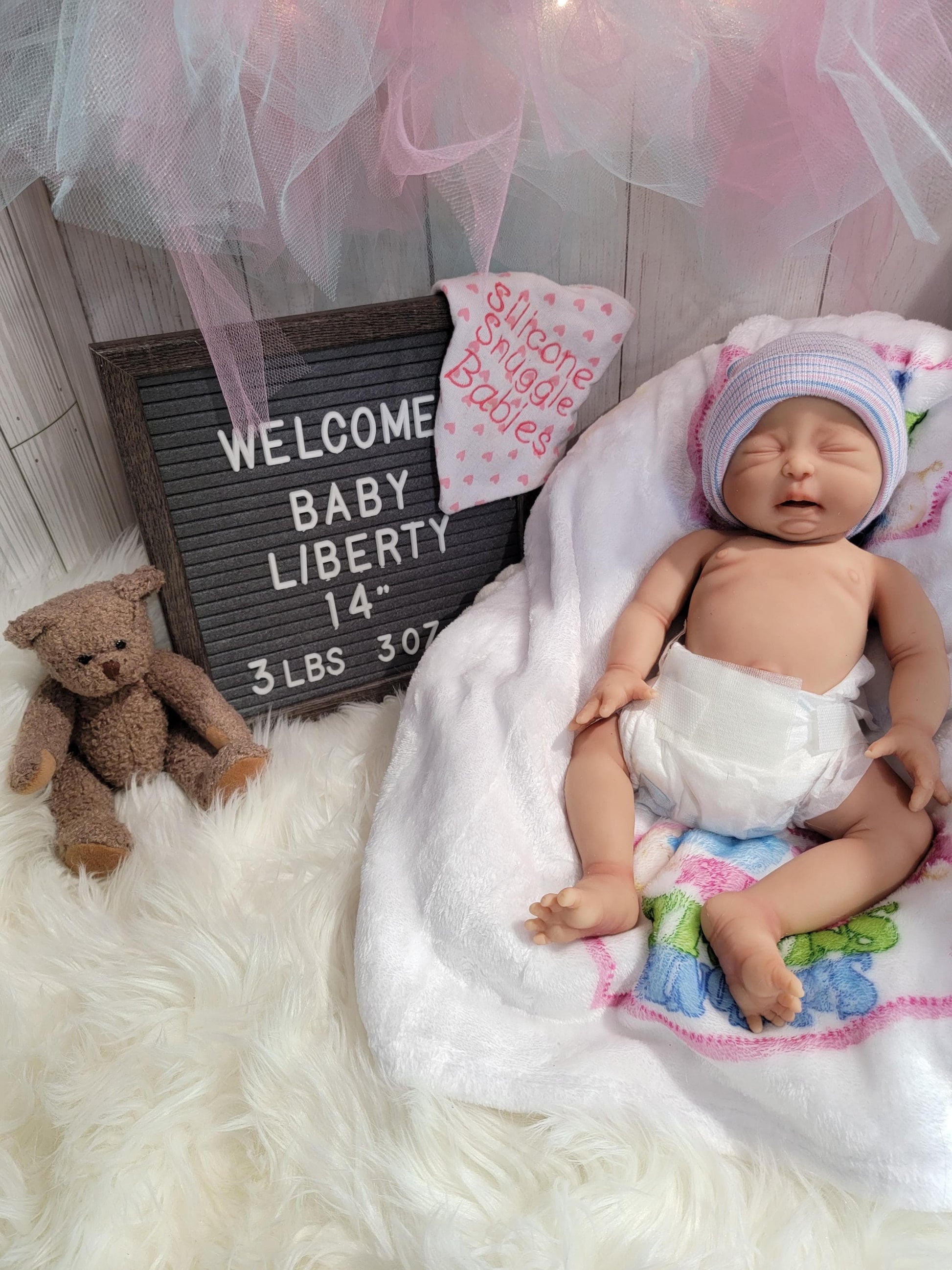 Silicone baby Doll 14 inch Boy or Girl "Lincoln" or "Liberty"