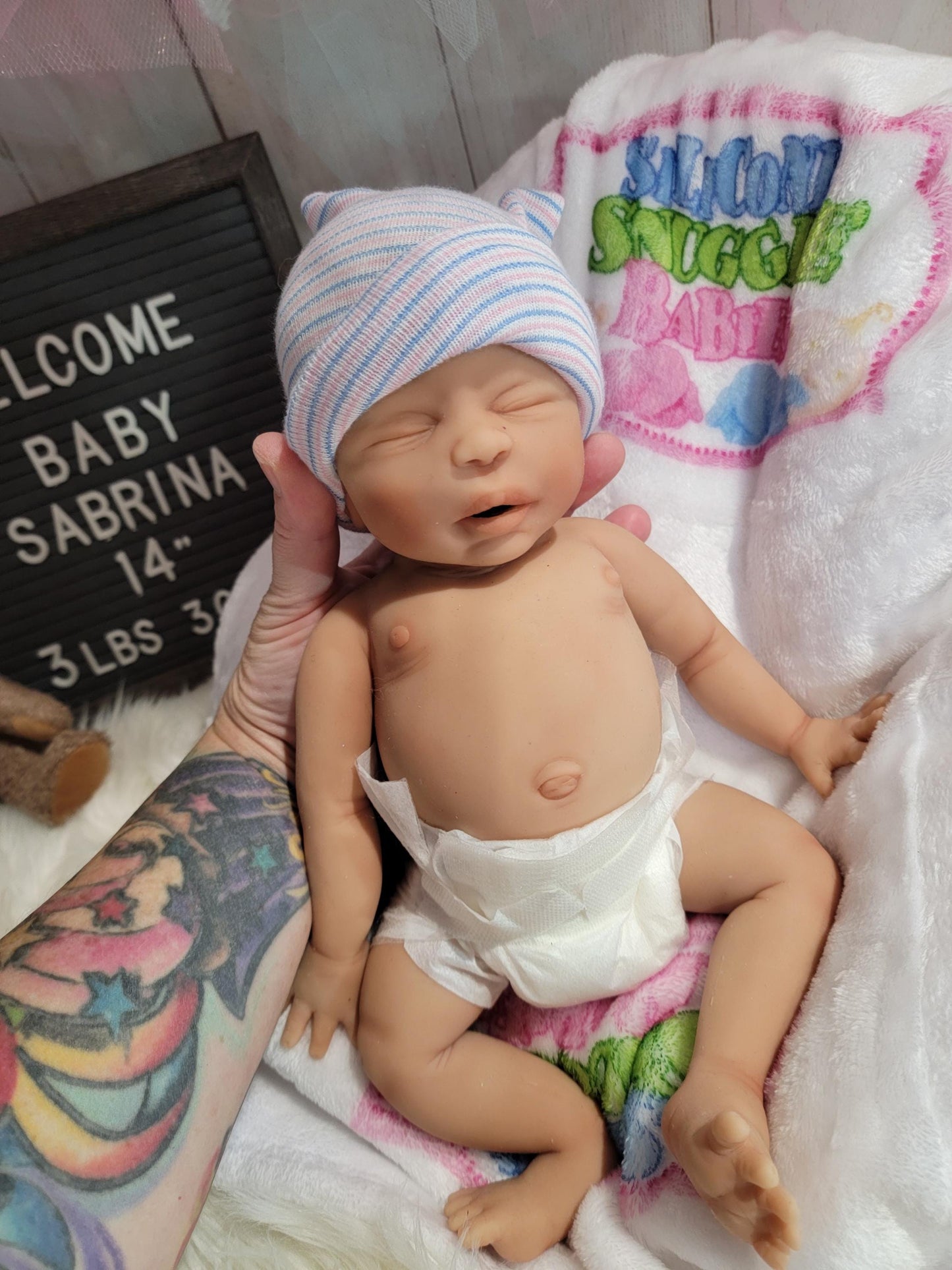 Silicone Baby Doll 14 inch Boy or Girl "Sabrina" or "Sebastian"