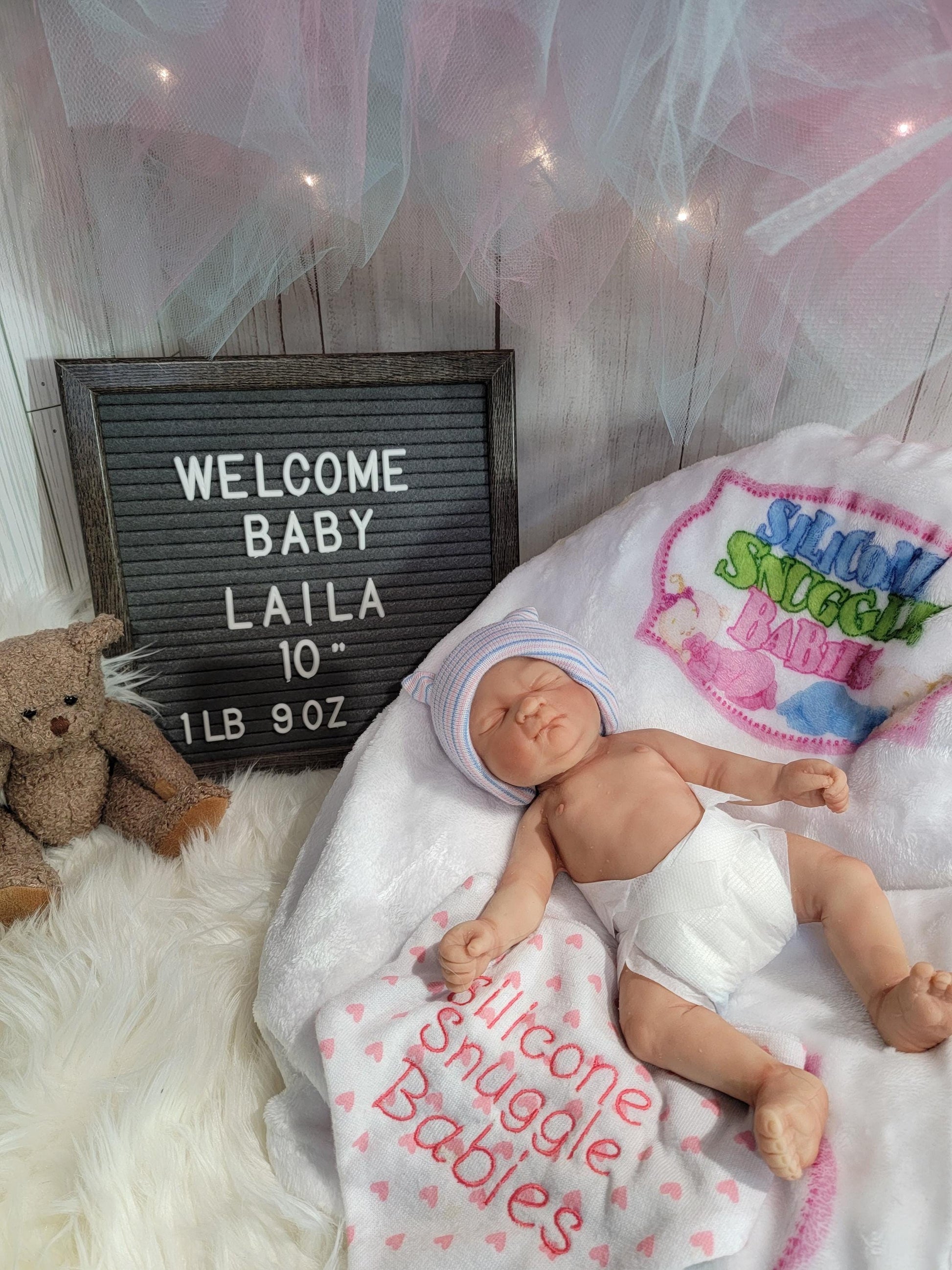 Authentic 10" Silicone Baby Doll "Laila or "Liam" Enhanced Realism Edition Handmade by Artist