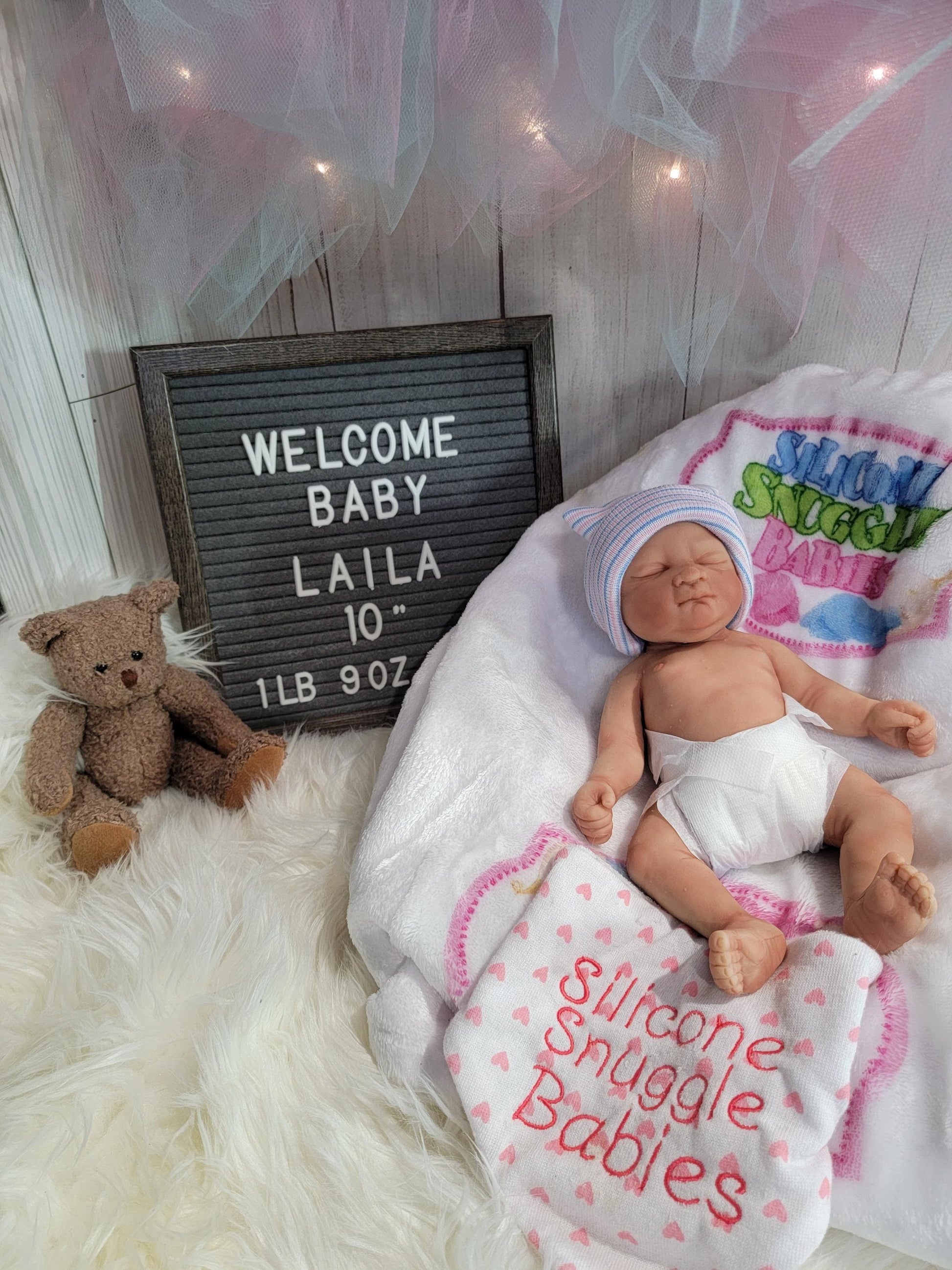 Silicone Baby Doll 10 inch Girl or Boy "Laila" or "Liam"