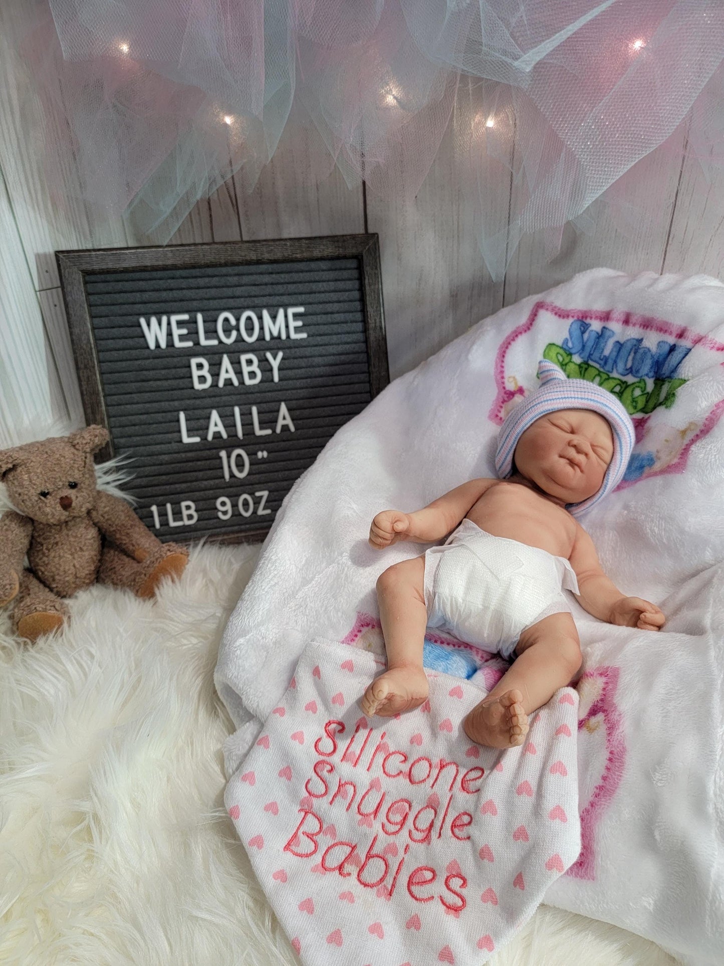 Silicone Baby Doll 10 inch Girl or Boy "Laila" or "Liam"