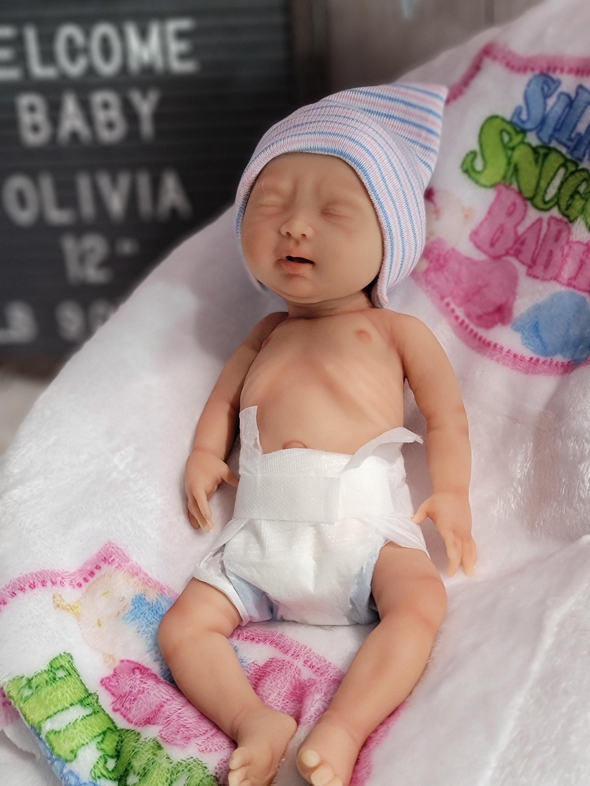 Authentic 12" Silicone Baby Girl Doll "Olivia" Enhanced Realism Edition Handmade by Artist