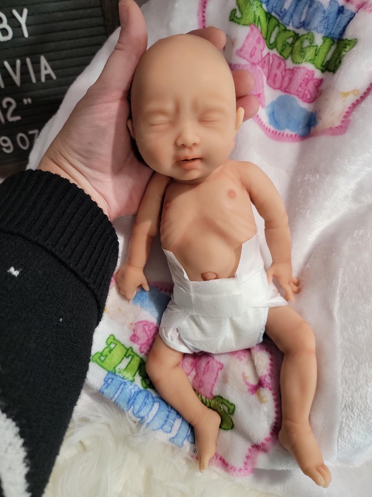 Authentic 12" Silicone Baby Girl Doll "Olivia" Enhanced Realism Edition Handmade by Artist