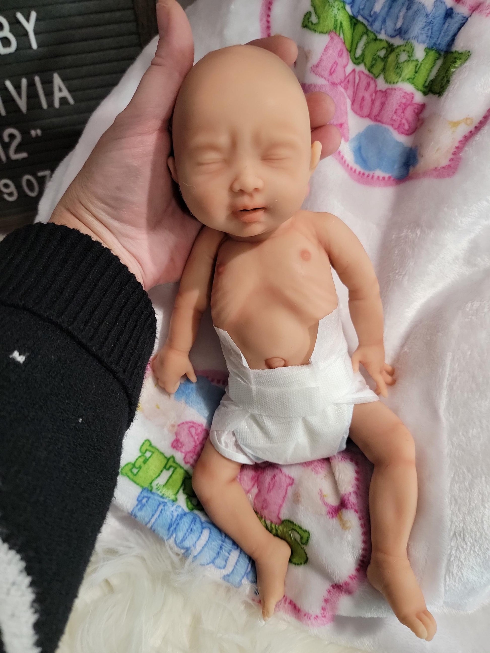 Authentic 12" Silicone Baby Girl Doll "Olivia" Enhanced Realism Edition Handmade by Artist