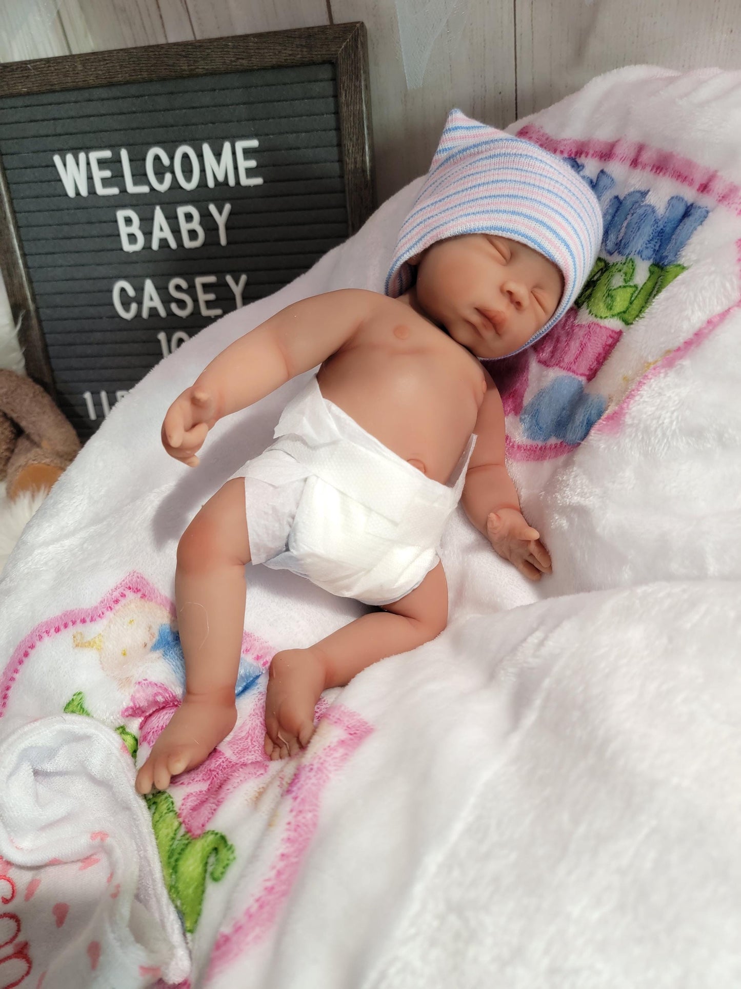 Handmade 10" Silicone Baby Doll - "Casey" Enhanced Realism Edition