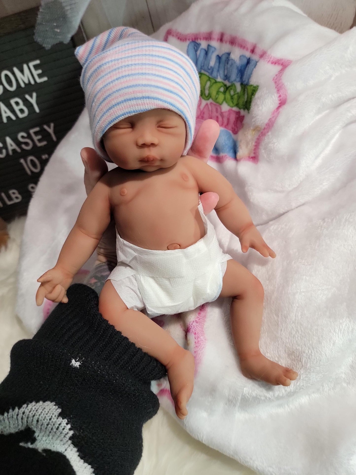 Handmade 10" Silicone Baby Doll - "Casey" Enhanced Realism Edition