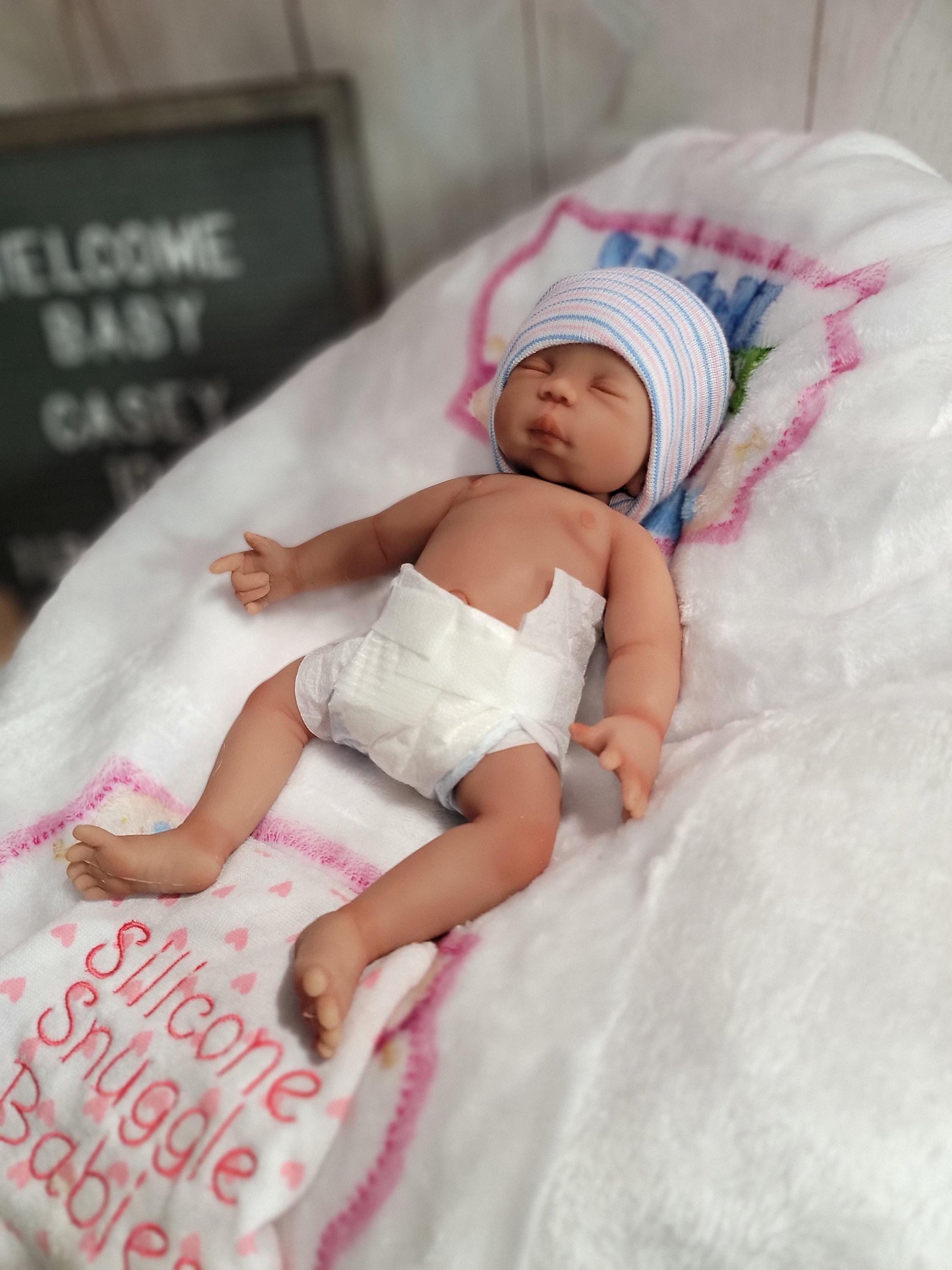 Handmade 10" Silicone Baby Doll - "Casey" Enhanced Realism Edition