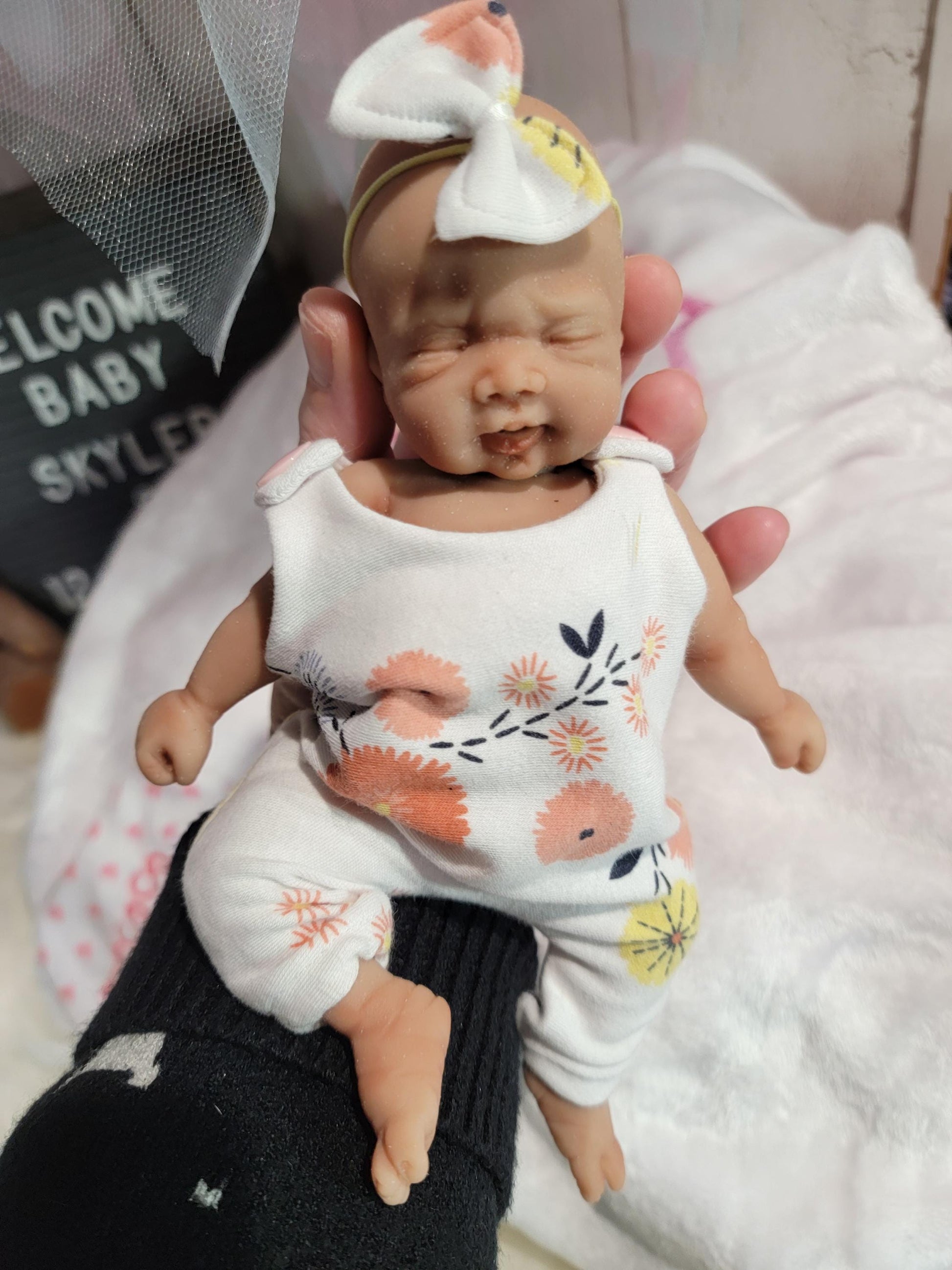 Handmade 8" Silicone Baby Doll - Skyler with Enhanced Realism Edition