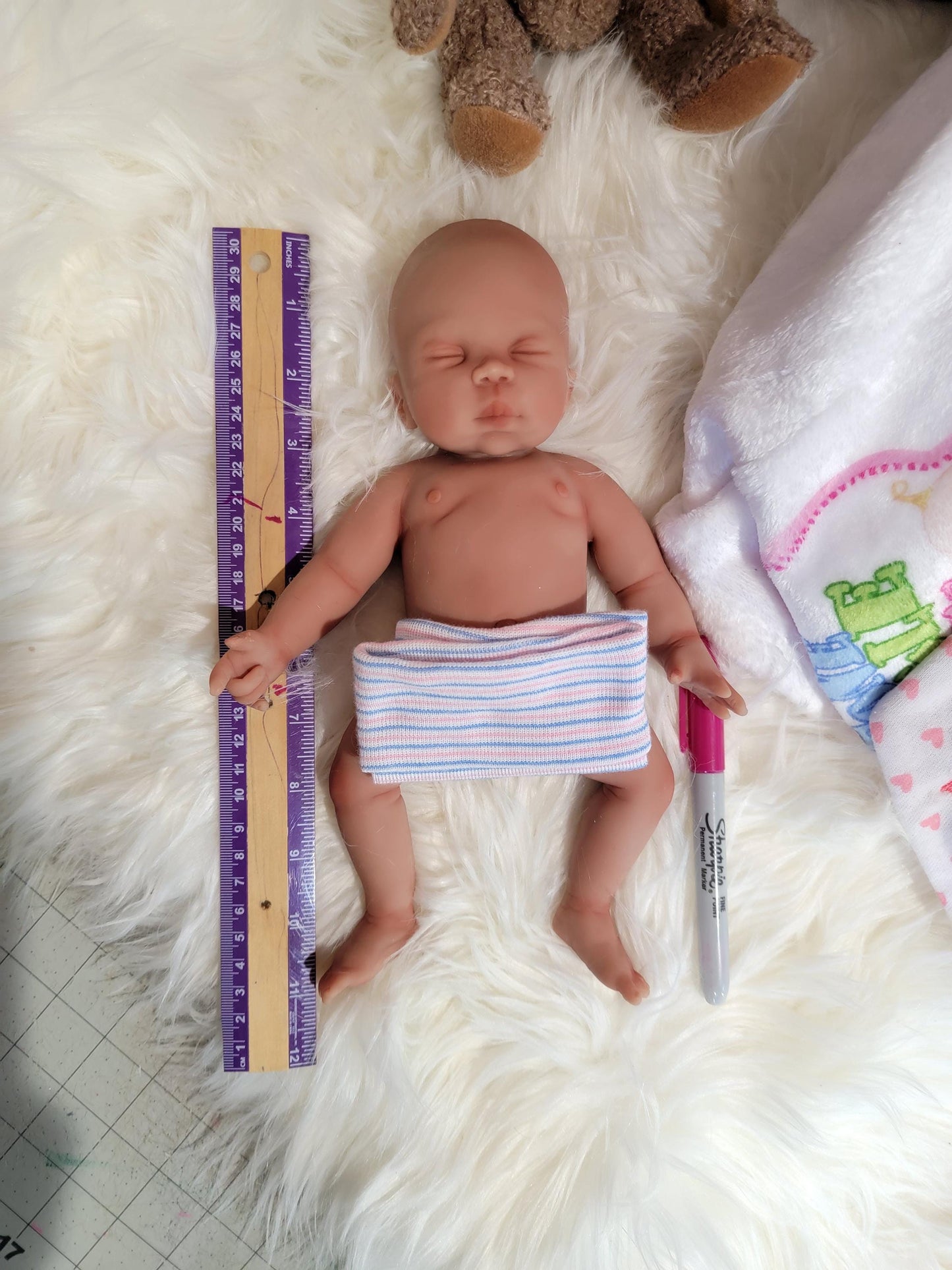 Handmade 10" Silicone Baby Doll - "Casey" Enhanced Realism Edition