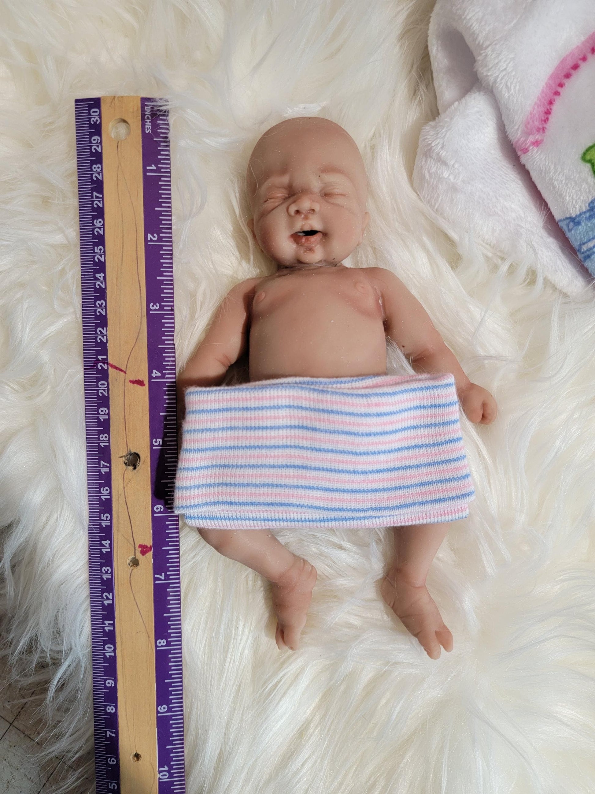 Authentic 8" Silicone Baby Doll - Skyler with Enhanced Realism Edition Handmade by Artist