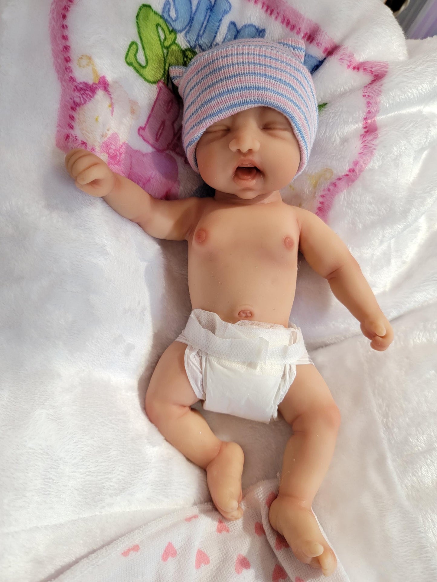 Handmade 9.5" Silicone Baby Doll Harper Enhanced Realism Edition