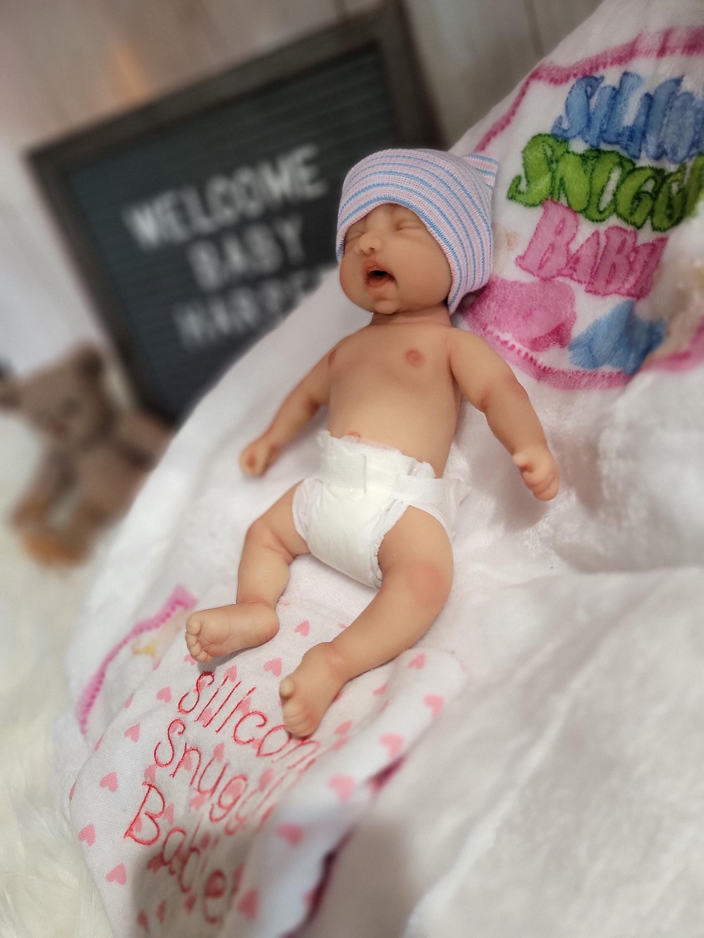 Handmade 9.5" Silicone Baby Doll Harper Enhanced Realism Edition