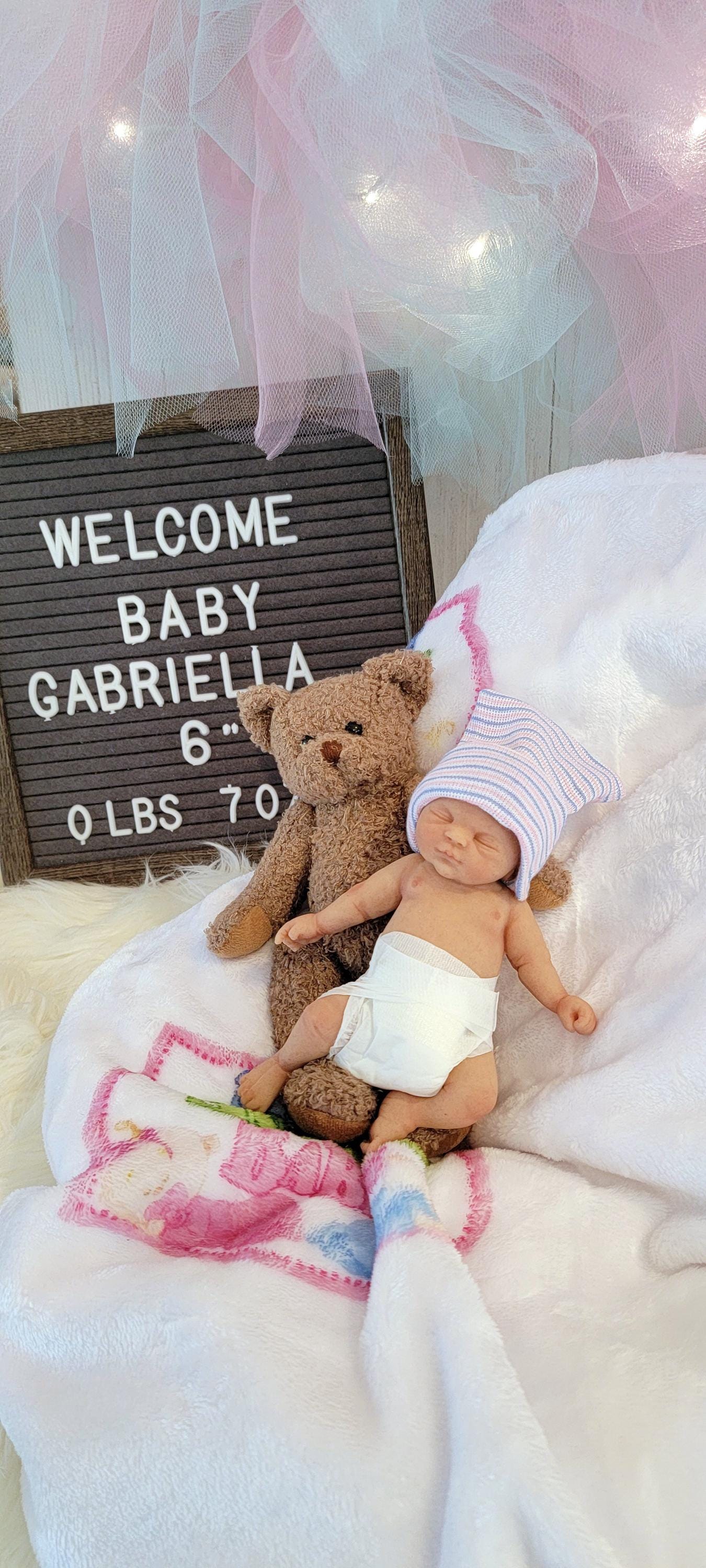 Handmade 6" Silicone Baby Doll - Gabriel or Gabriella Enhanced Realism Edition