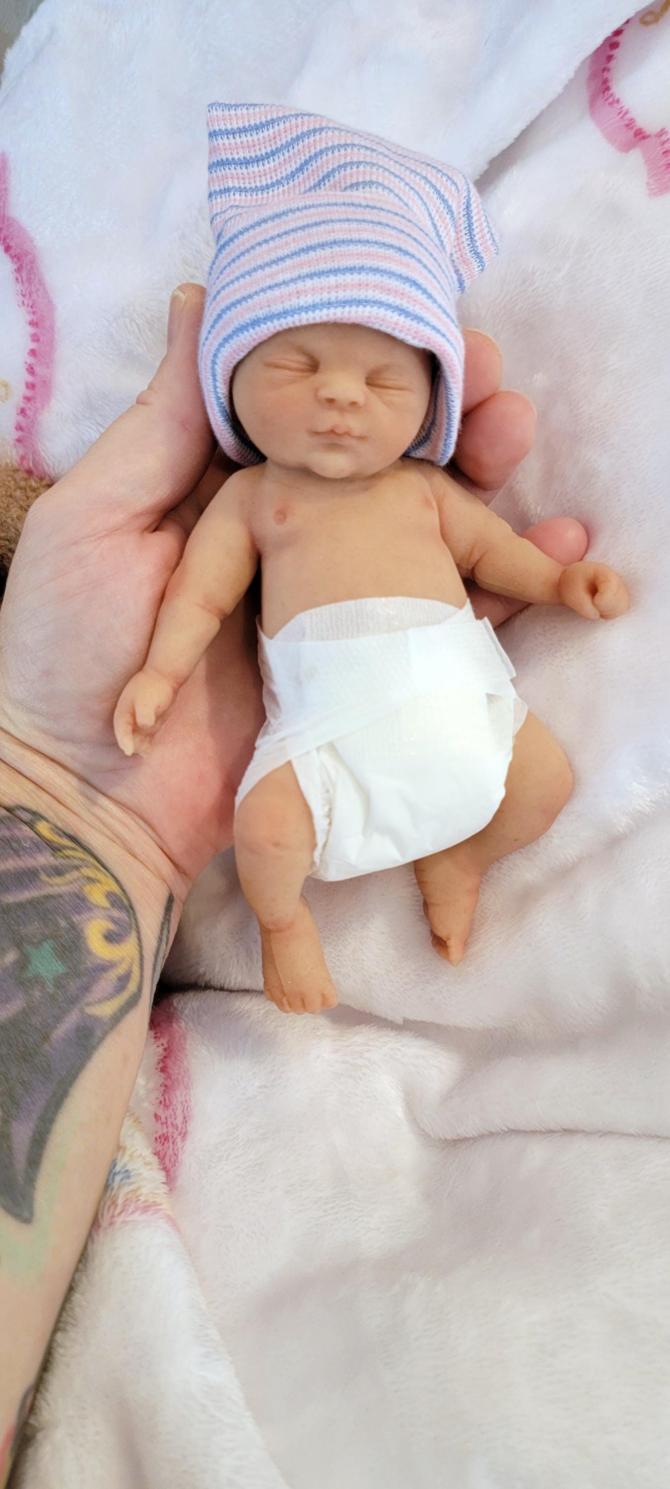 Handmade 6" Silicone Baby Doll - Gabriel or Gabriella Enhanced Realism Edition