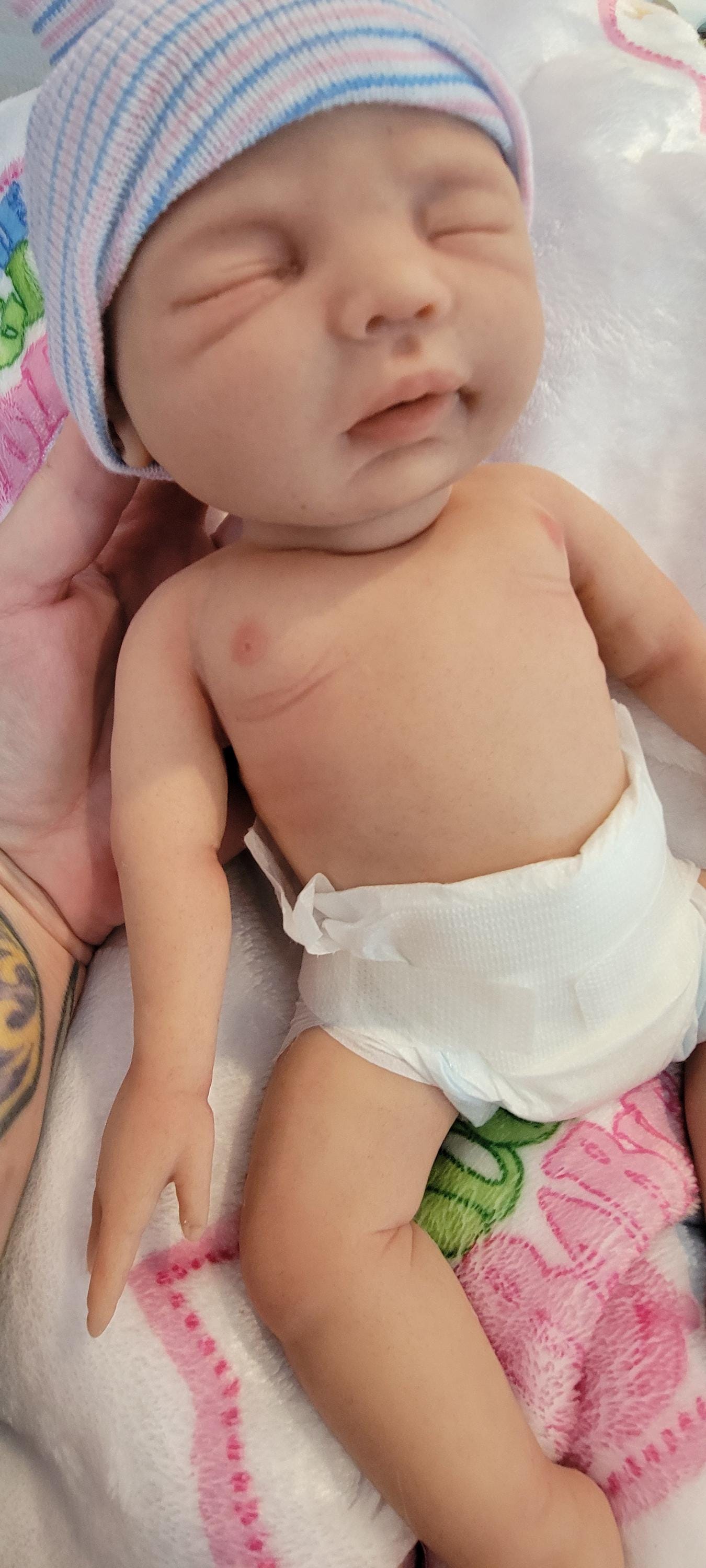 Handmade 12" Silicone Baby Doll "Charlotte" or "Carter" Enhanced Realism Edition