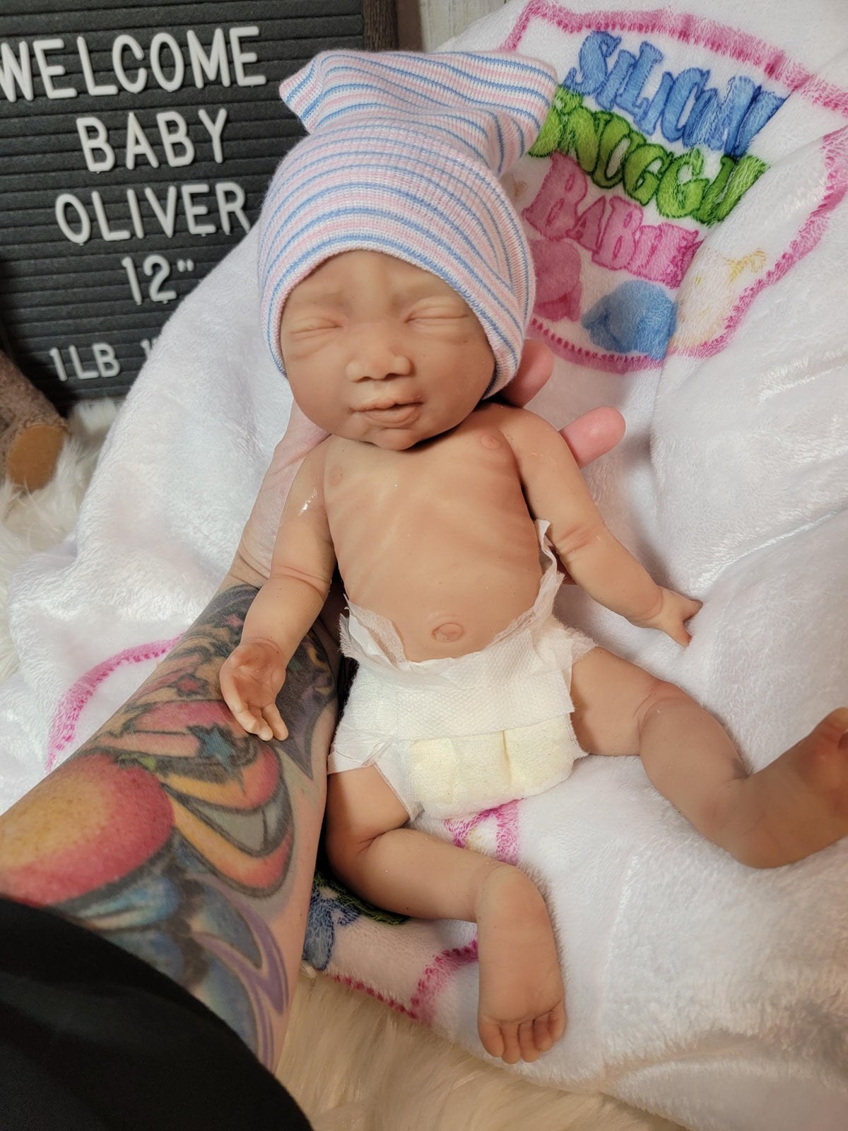 Authentic 12" Silicone Baby Doll "Oliver" Boy Enhanced Realism Edition Handmade by Artist
