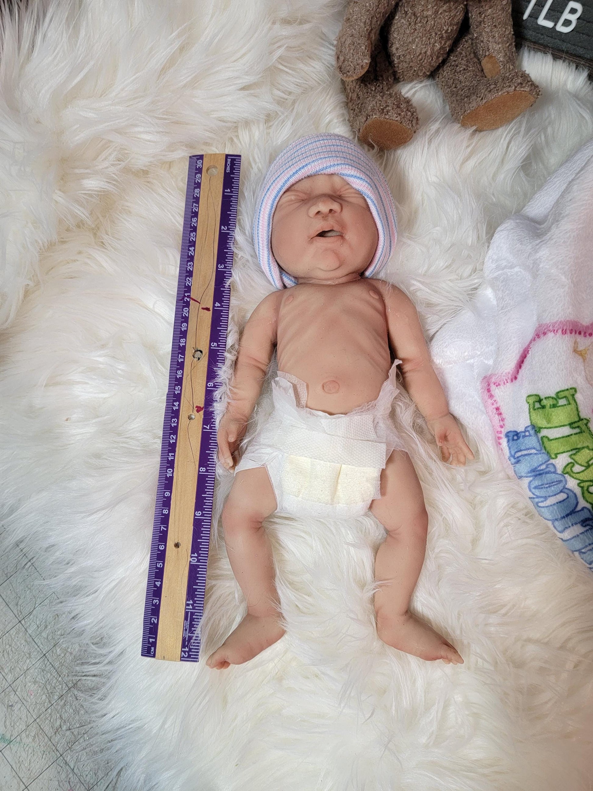 Authentic 12" Silicone Baby Doll "Oliver" Boy Enhanced Realism Edition Handmade by Artist