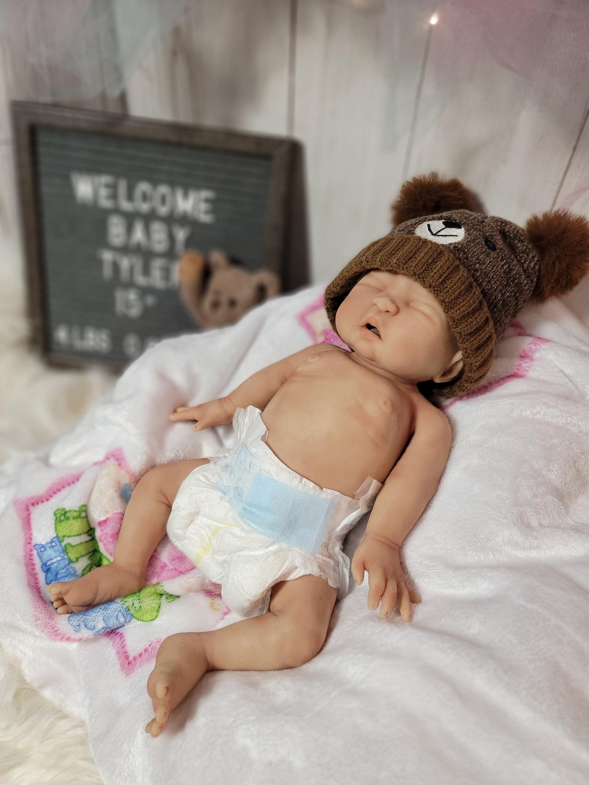 Handmade 15" Silicone Baby Doll "Tyler" Enhanced Realism Edition