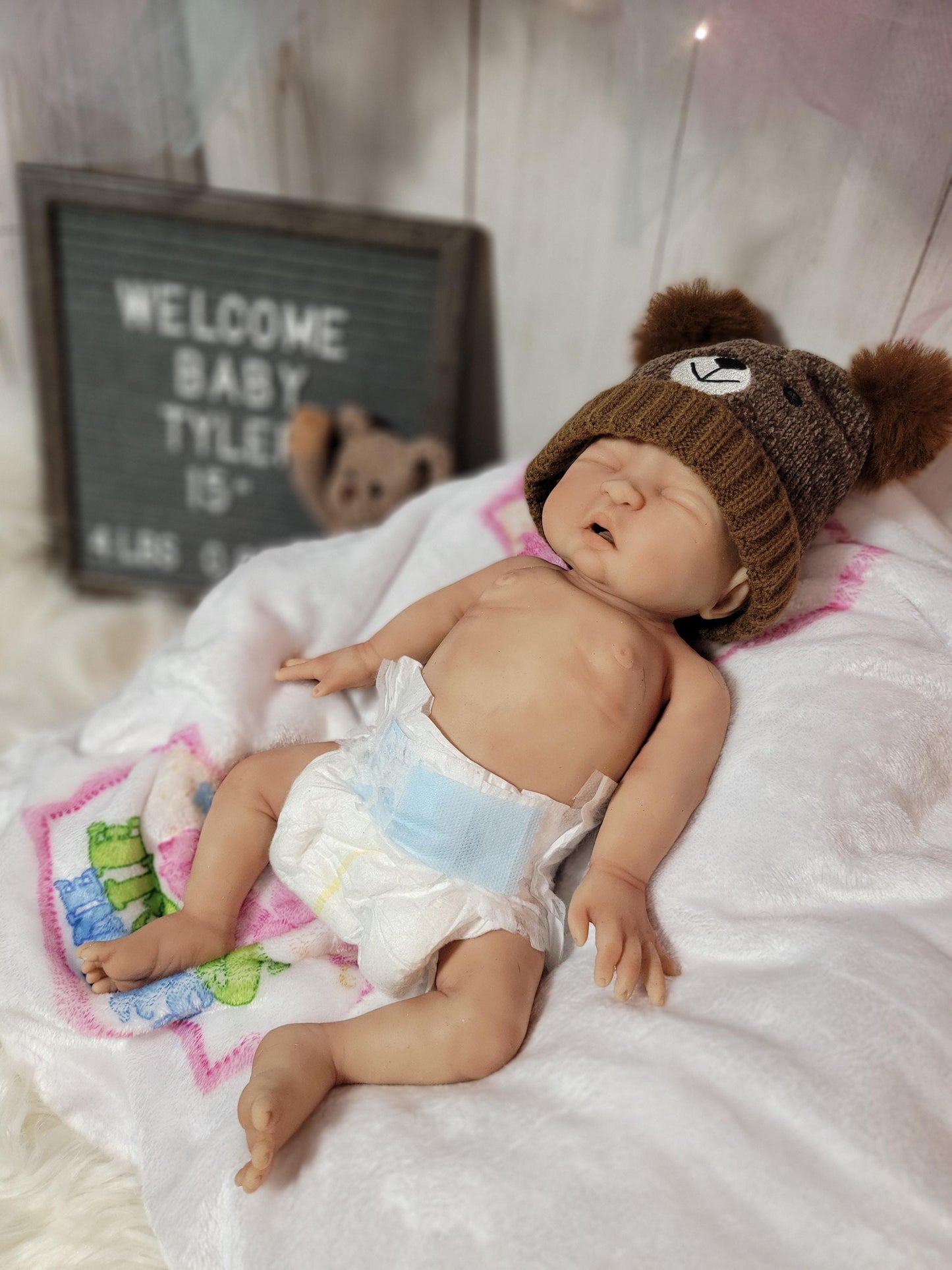 Authentic 15" Silicone Baby Boy Doll "Tyler" Enhanced Realism Edition Handmade by Artist