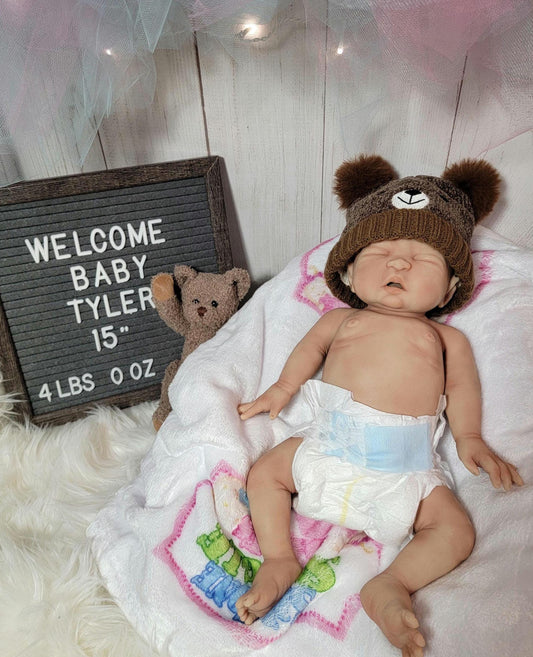 Silicone Baby Boy Doll 15 inch "Tyler"