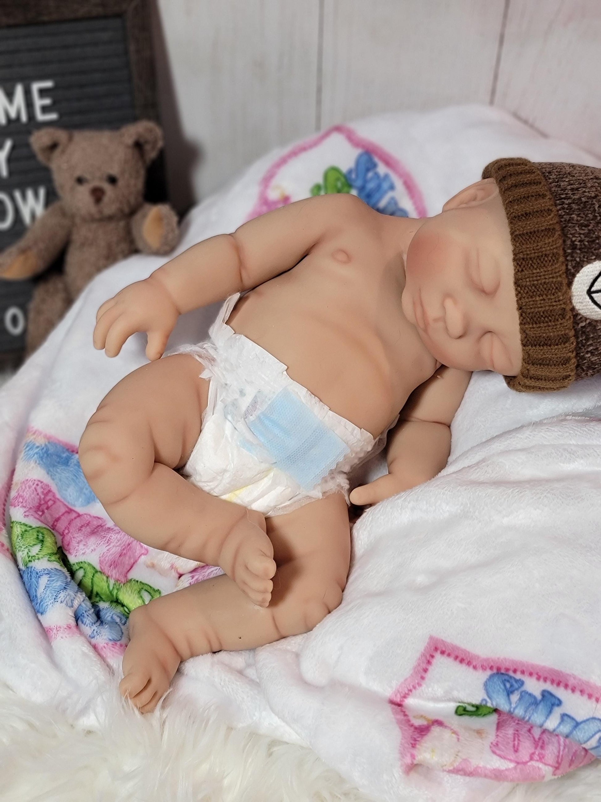 Silicone Baby Doll 18 inch Girl or Boy "Willow" or "William"