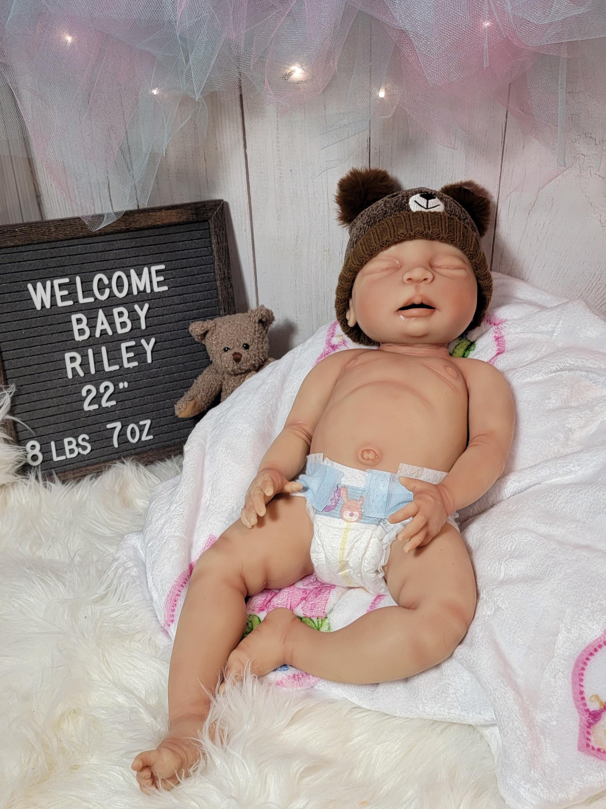 Silicone Baby Doll Girl or Boy 22 inch "Riley"