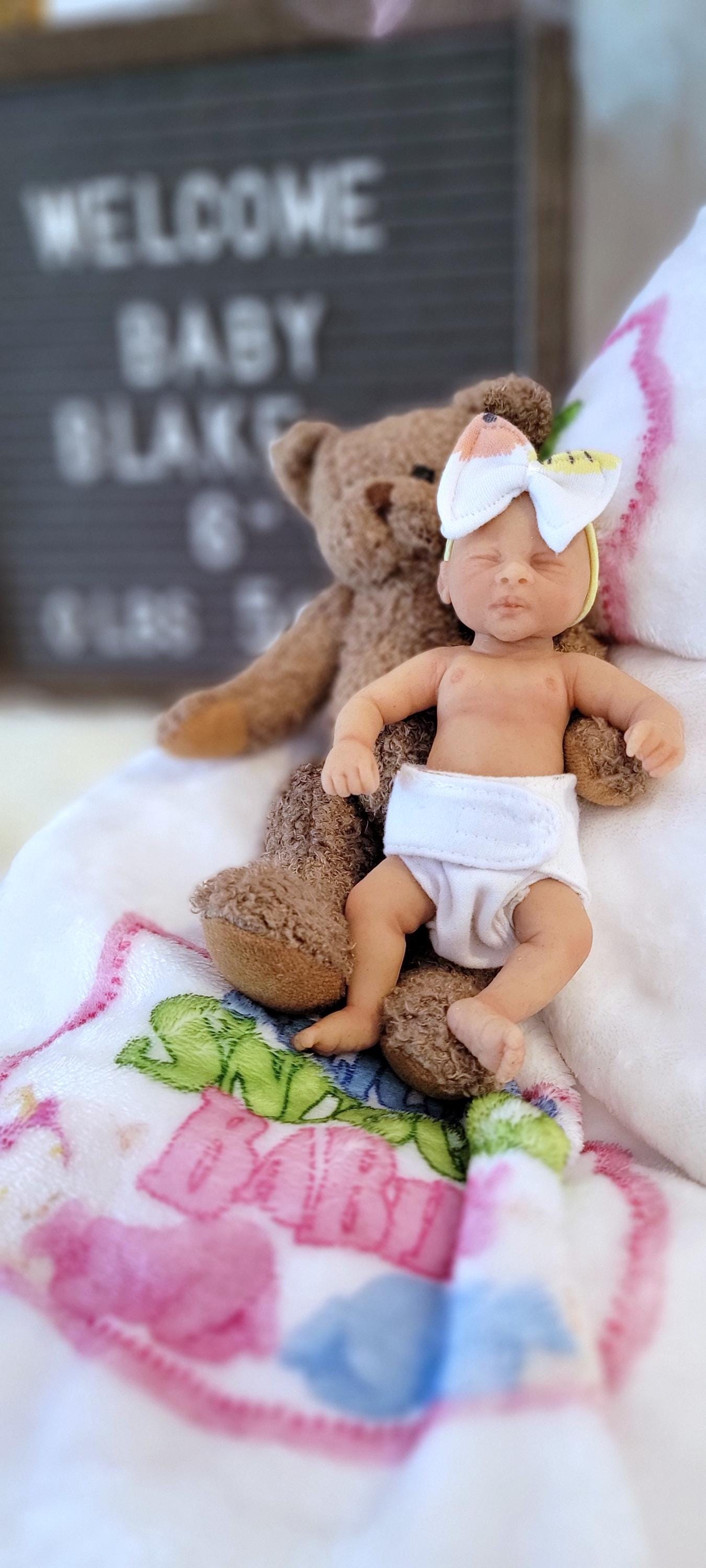 Authentic 6" Silicone Baby Girl Doll Blake Enhanced Realism Edition Handmade by Artist