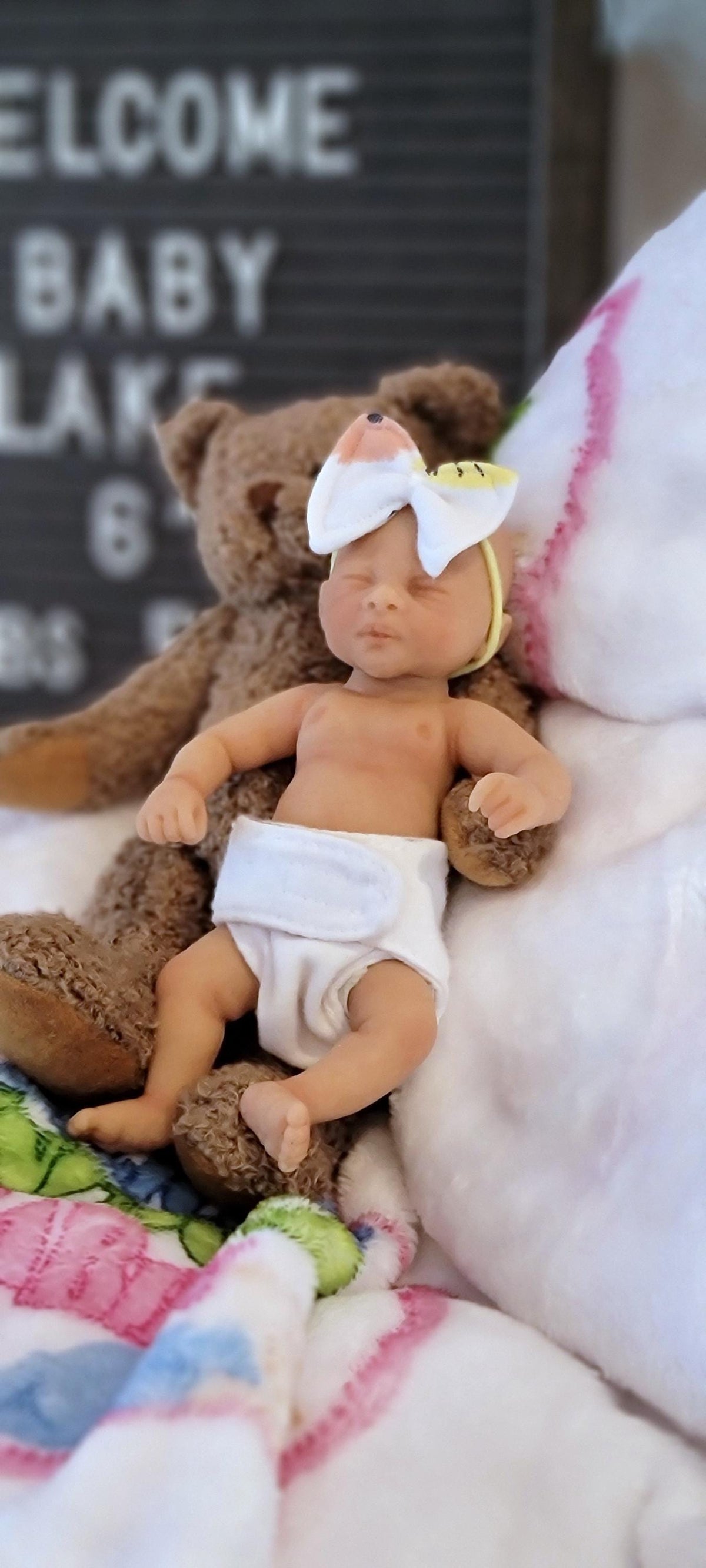 Authentic 6" Silicone Baby Girl Doll Blake Enhanced Realism Edition Handmade by Artist