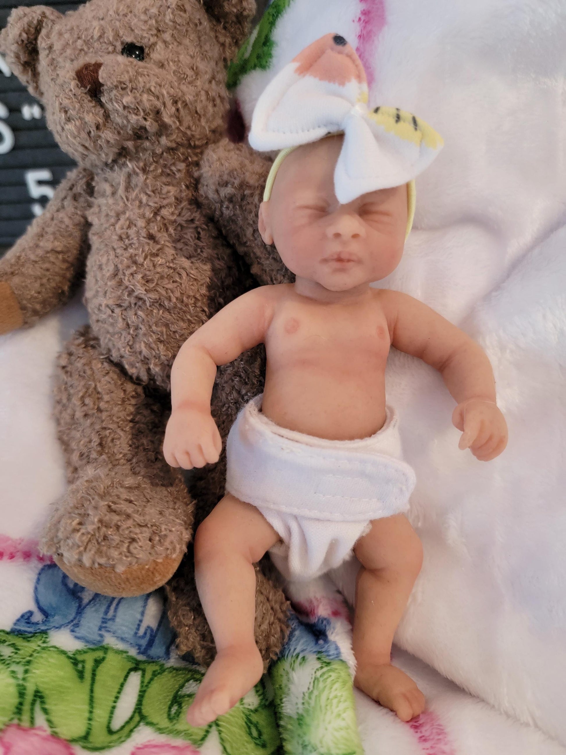 Authentic 6" Silicone Baby Girl Doll Blake Enhanced Realism Edition Handmade by Artist