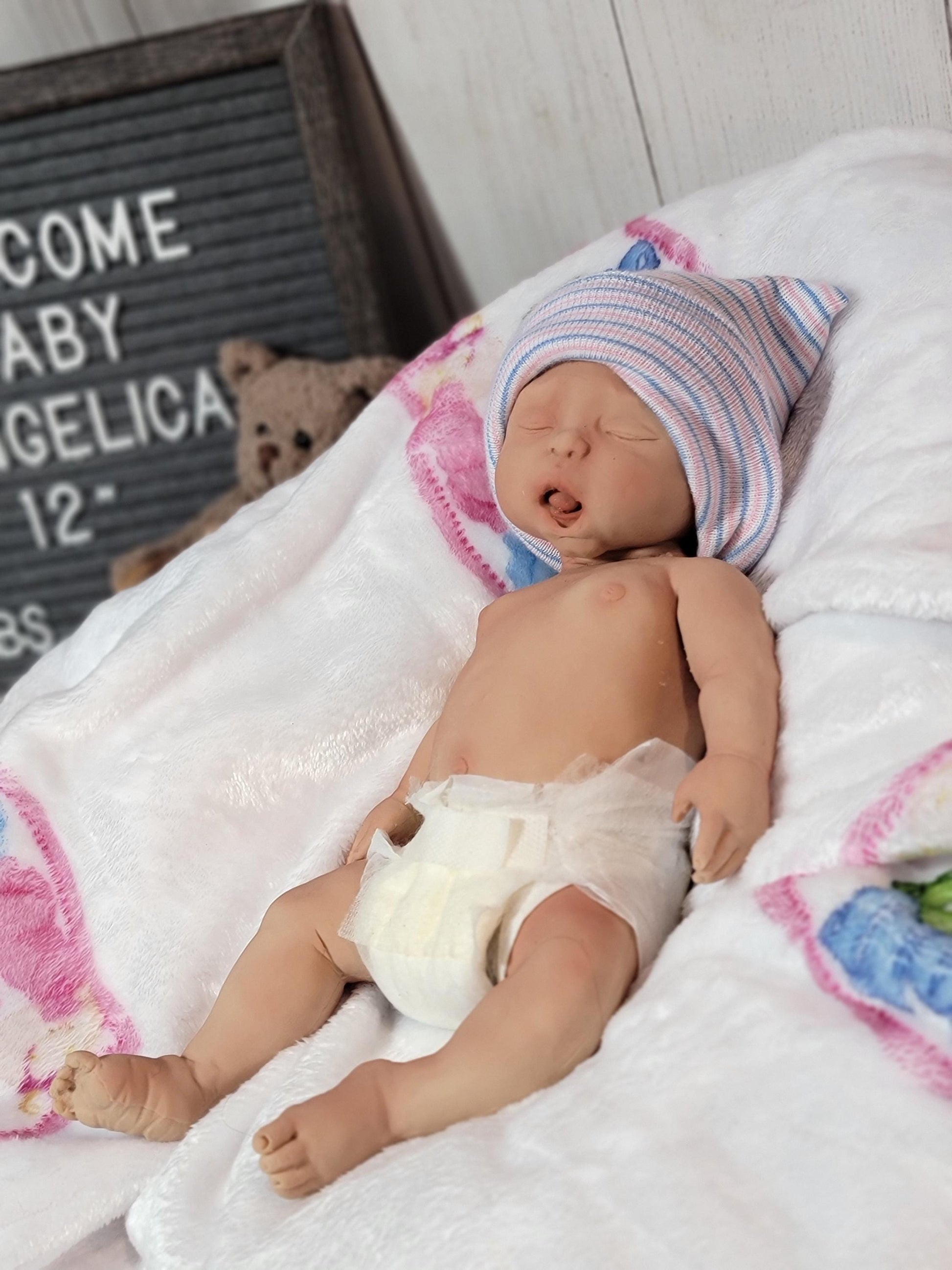 Silicone Baby Doll 12 inch Boy or Girl "Angelica" or "Arthur"