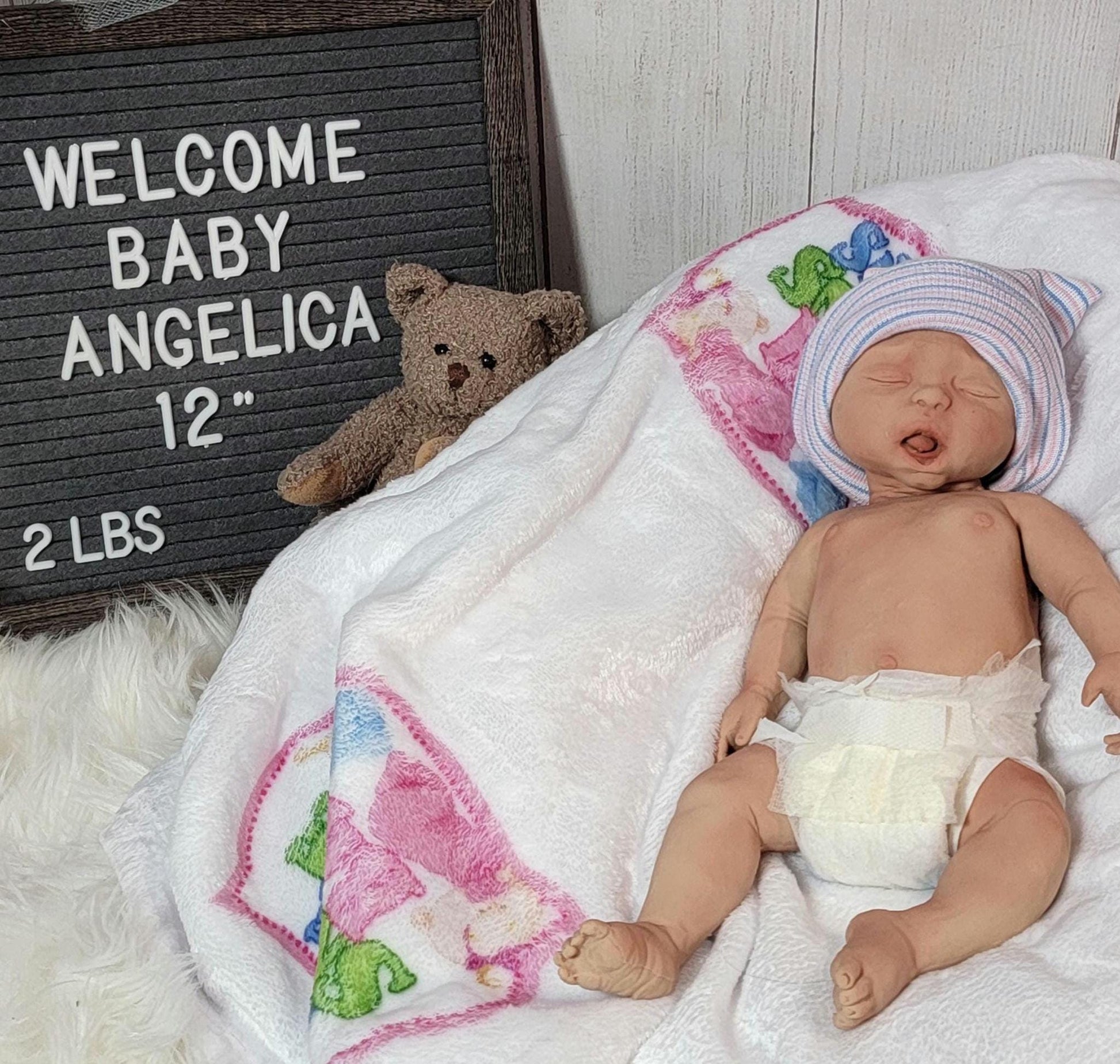 Silicone Baby Doll 12 inch Boy or Girl "Angelica" or "Arthur"