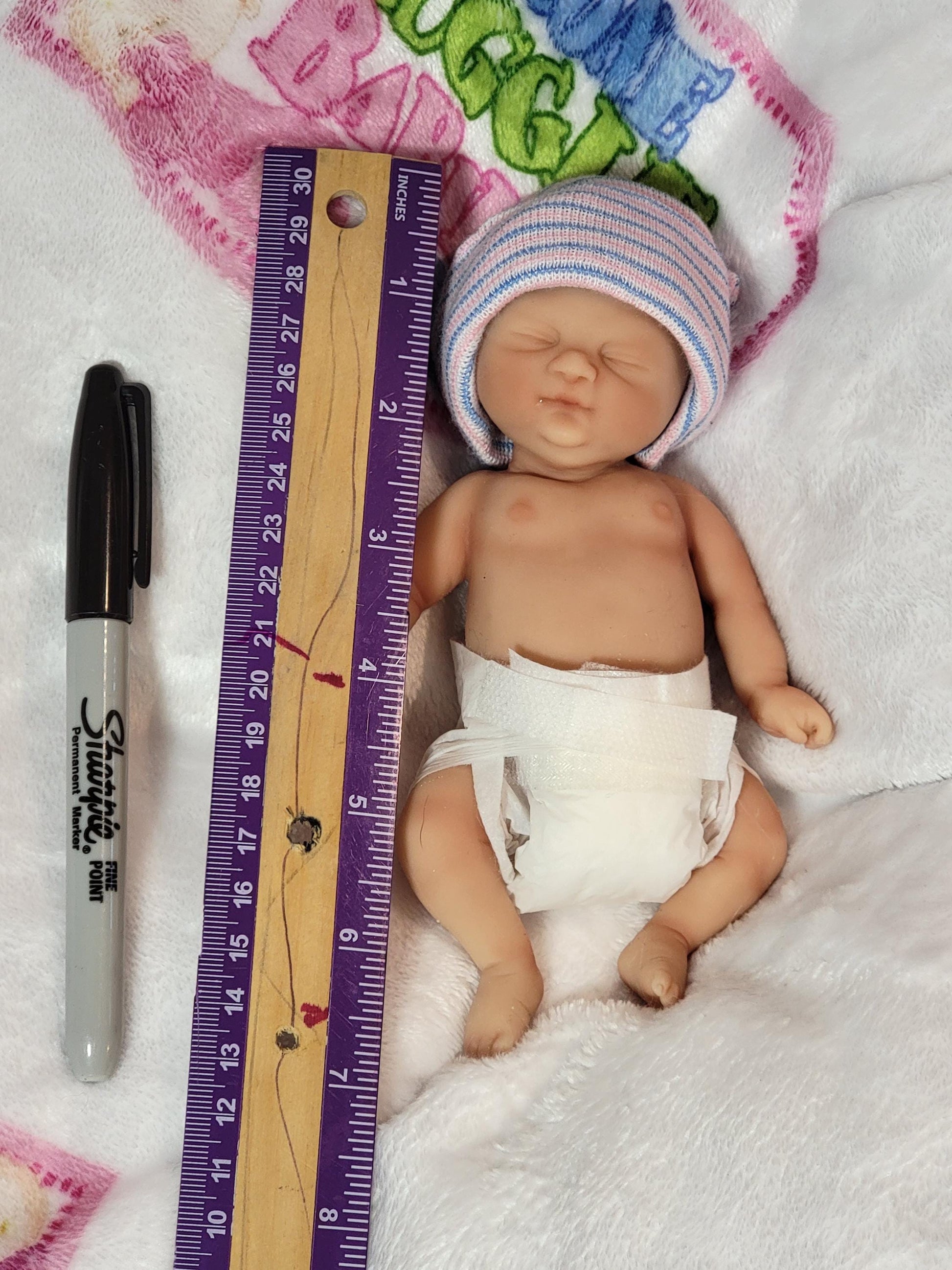 Authentic 6" Silicone Baby Girl Doll Tobi Enhanced Realism Edition Handmade by Artist