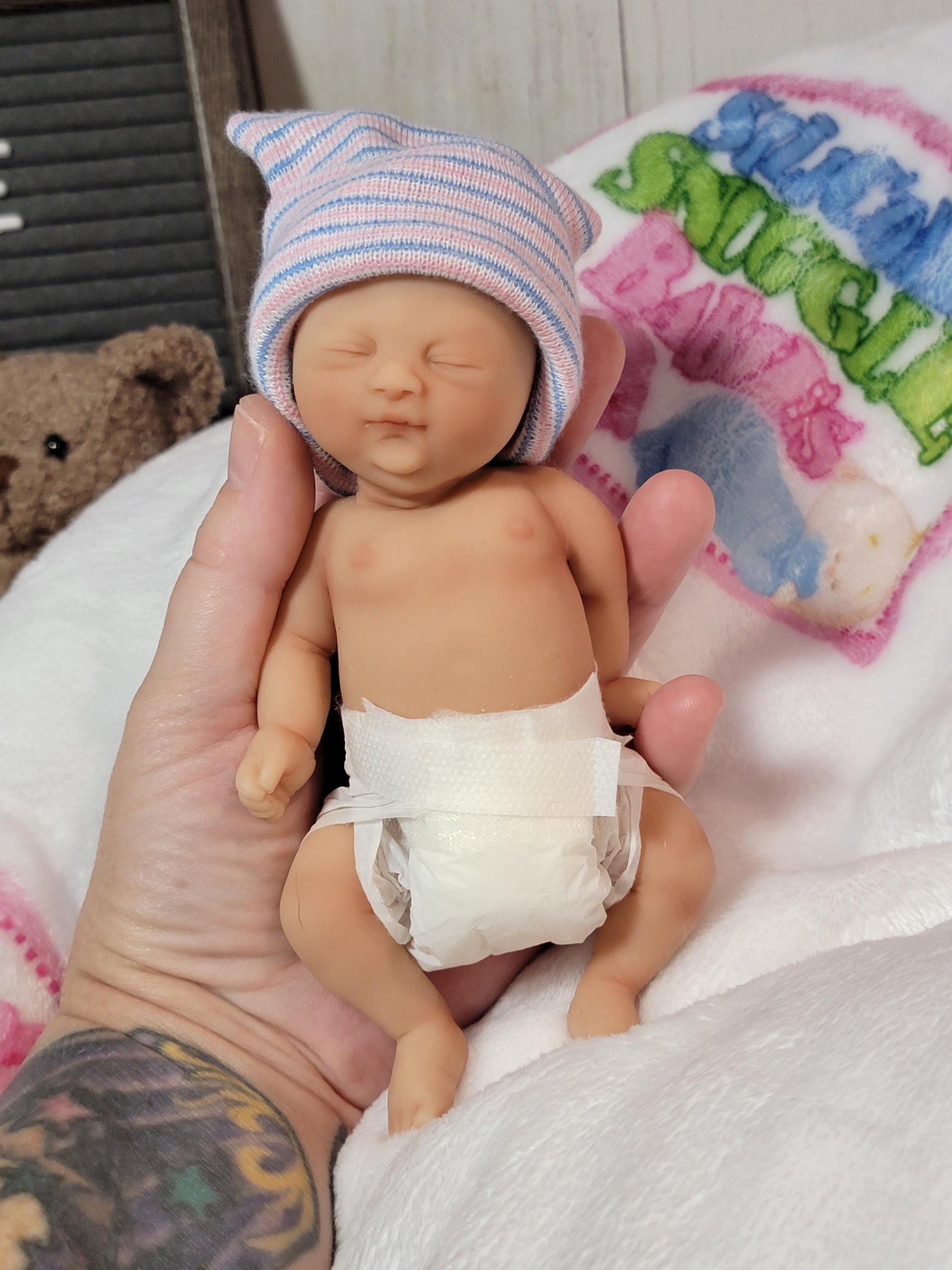 Silicone Baby Girl Doll 6 inches "Tobi"