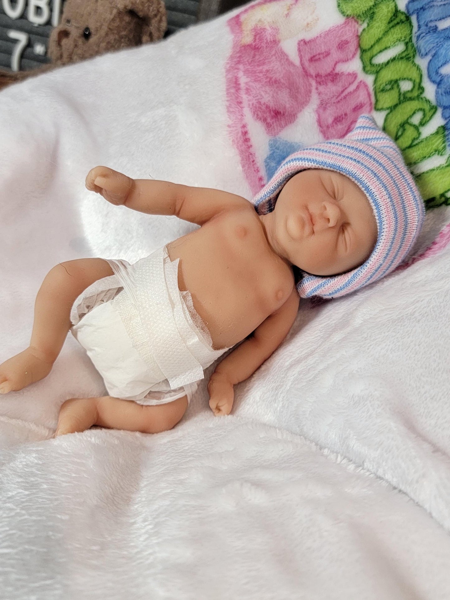 Silicone Baby Girl Doll 6 inches "Tobi"