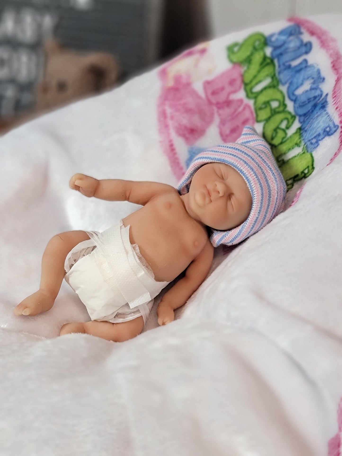 Authentic 6" Silicone Baby Girl Doll Tobi Enhanced Realism Edition Handmade by Artist