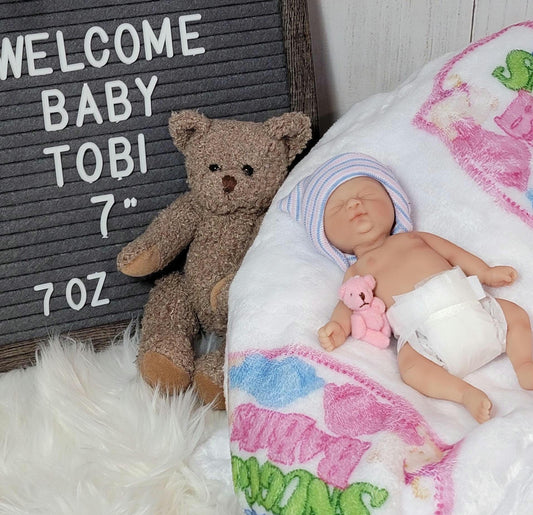 Silicone Baby Girl Doll 6 inches "Tobi"