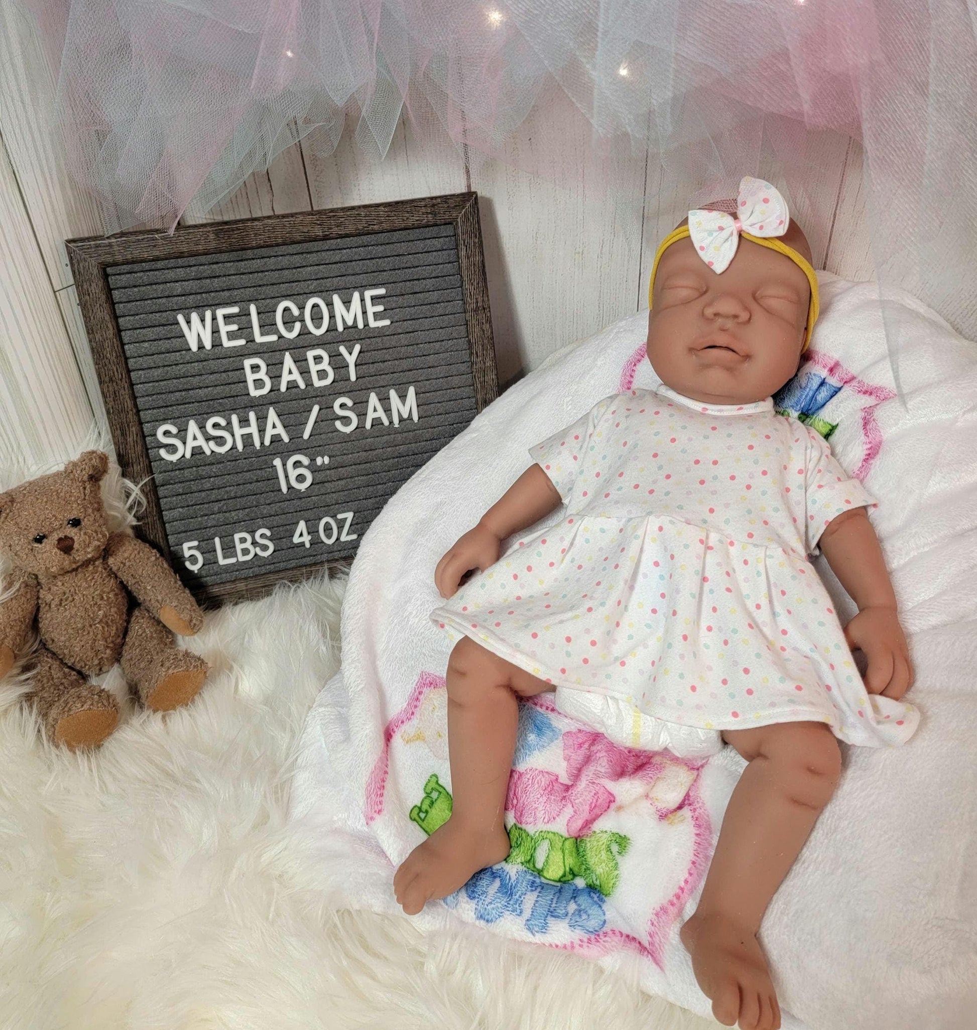 Silicone Baby Doll 16 inch Boy or Girl "Sasha" or "Sam"