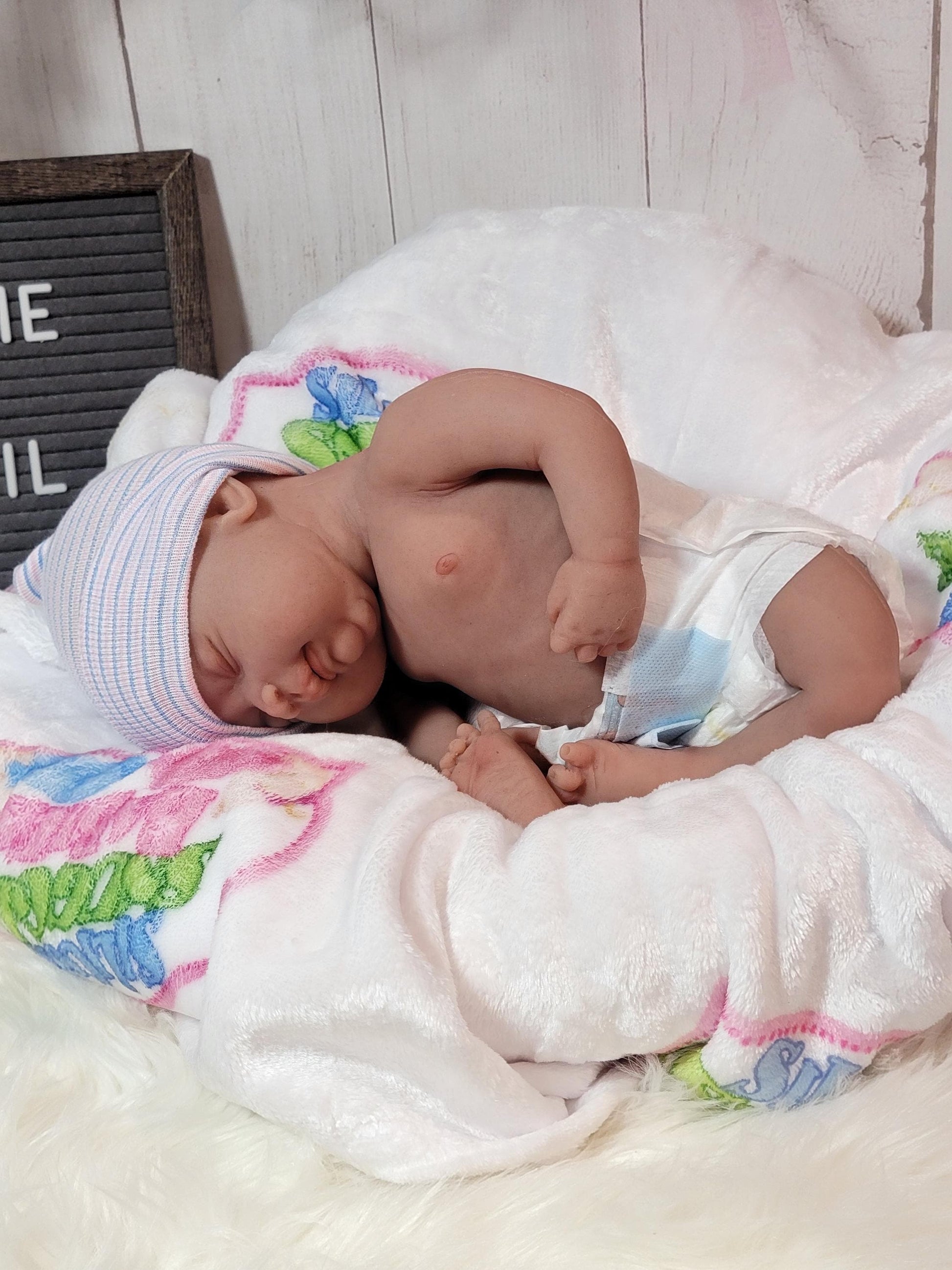 Authentic 16" Silicone Baby Doll - Abigail or Abraham Enhanced Realism Edition Handmade by Artist