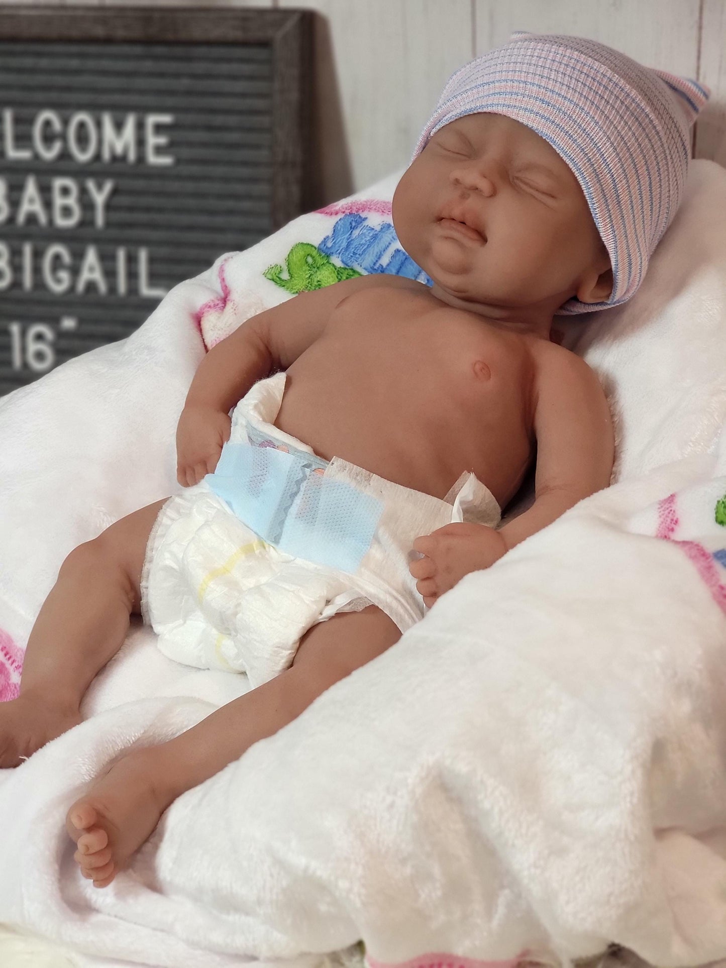 Handmade 16" Silicone Baby Doll - Abigail or Abraham Enhanced Realism Edition