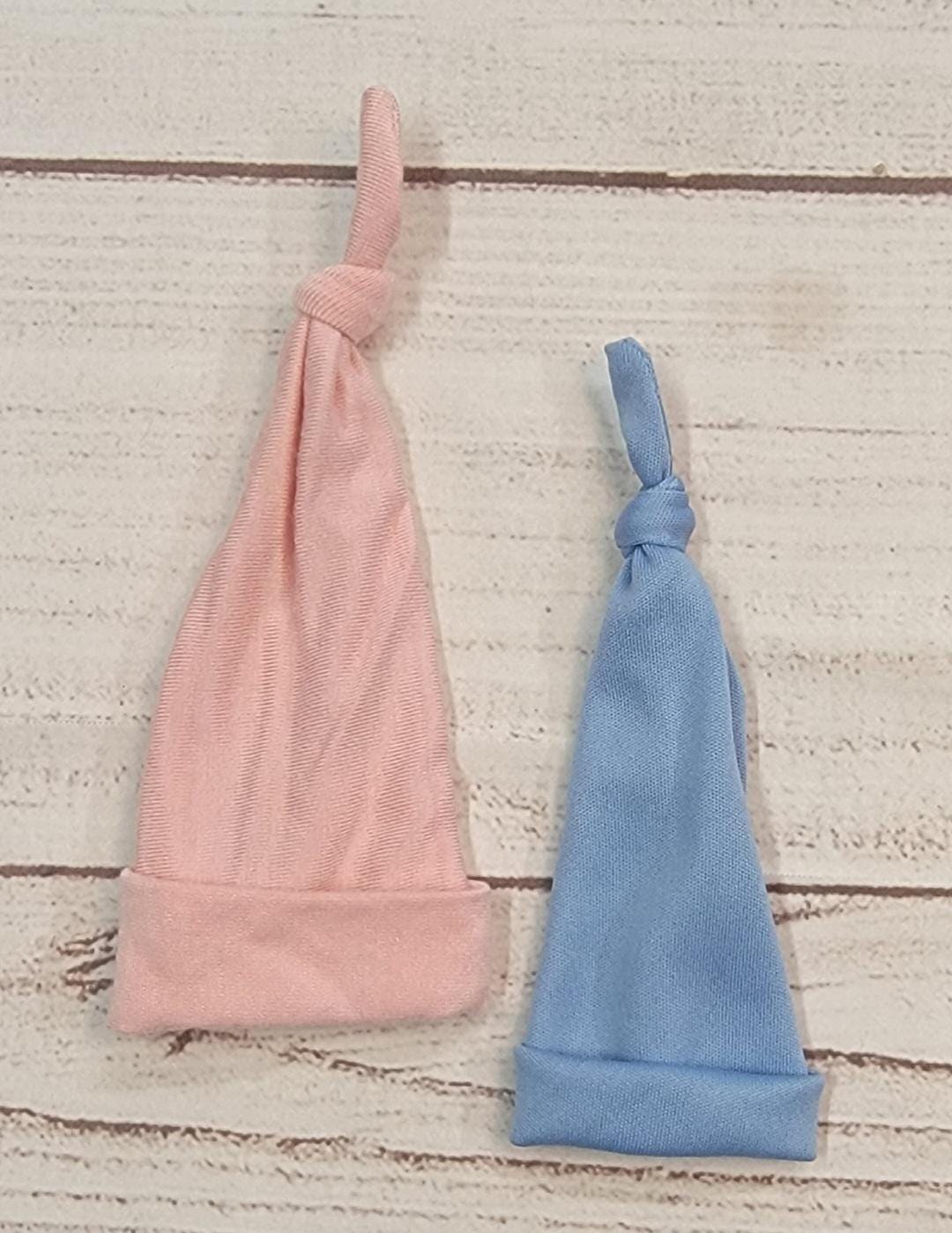Handmade Pink or Blue Knot Doll Hat