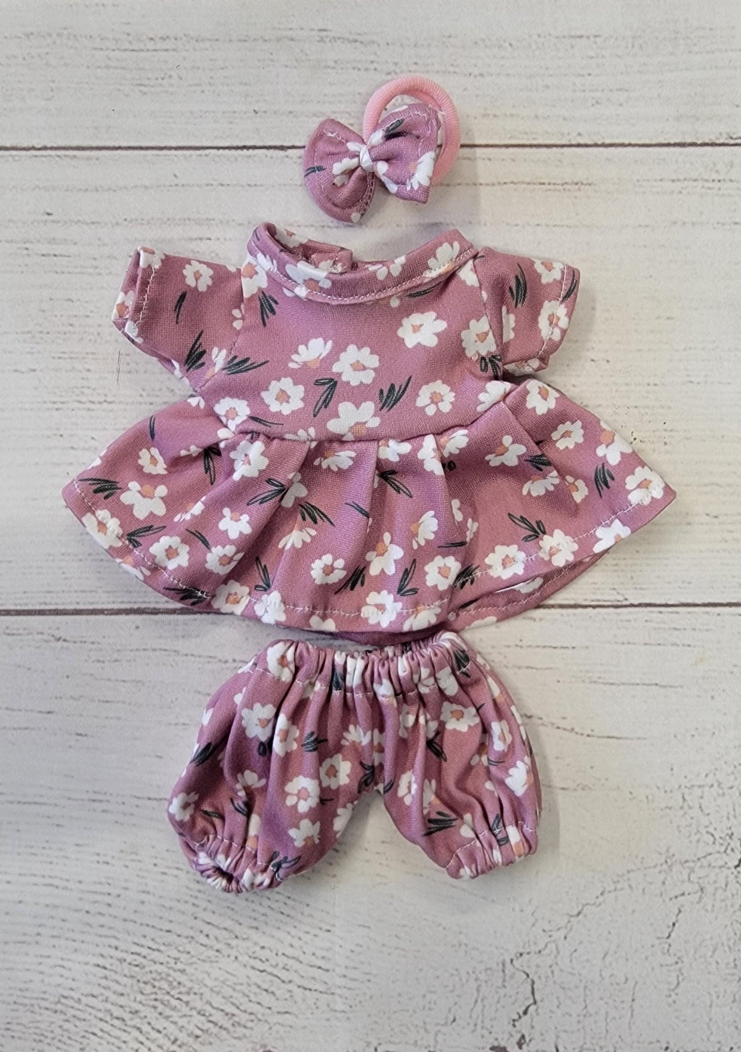 Handmade 3 Piece Ruffled Top Doll Outfit