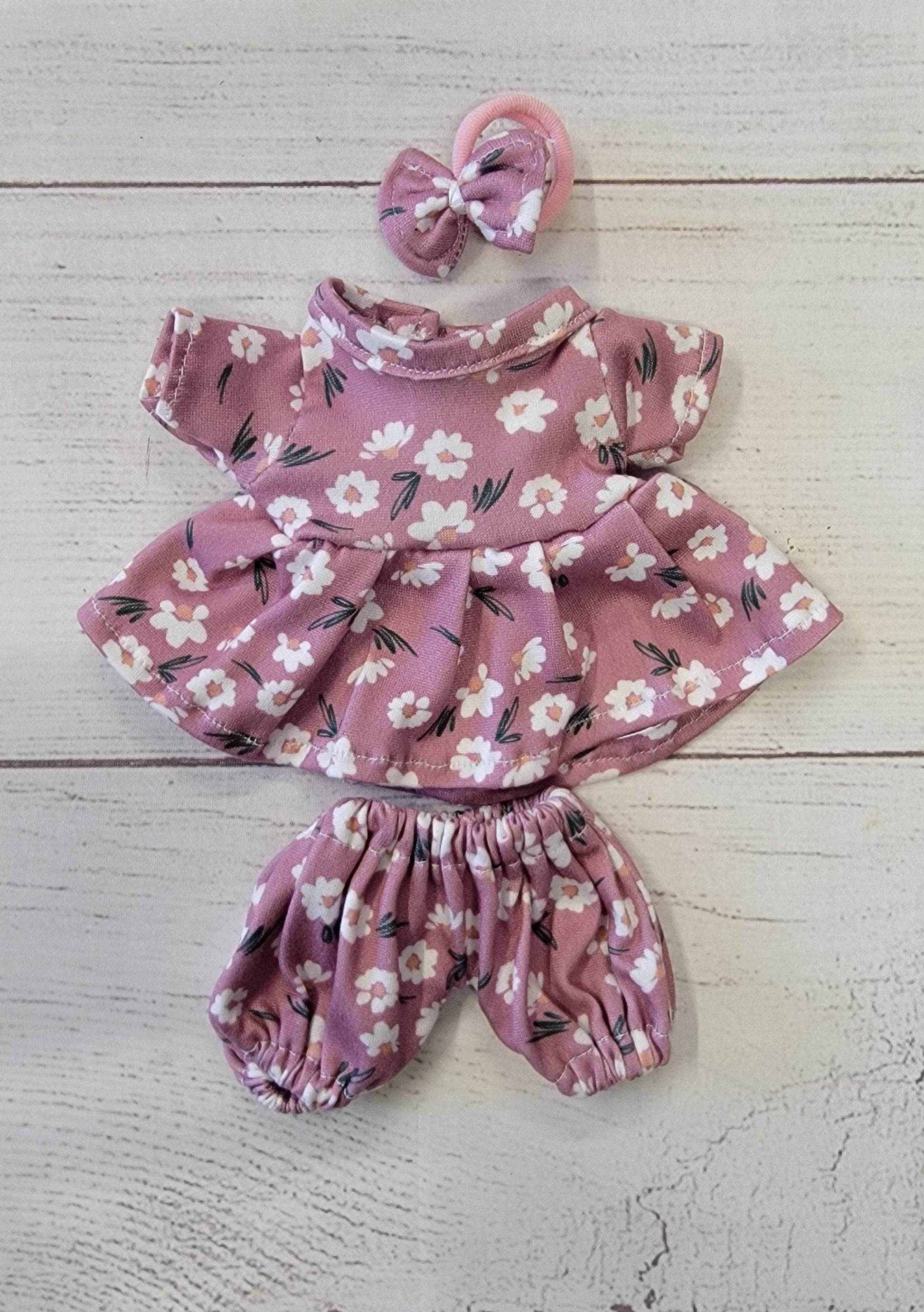 Handmade 3 Piece Ruffled Top Doll Outfit