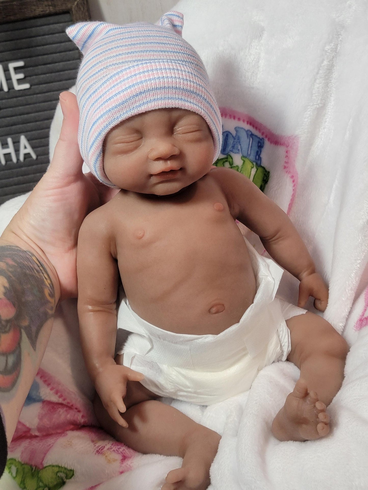 Handmade 14" Silicone Baby Doll "Tabitha" or "Tony" Enhanced Realism Edition