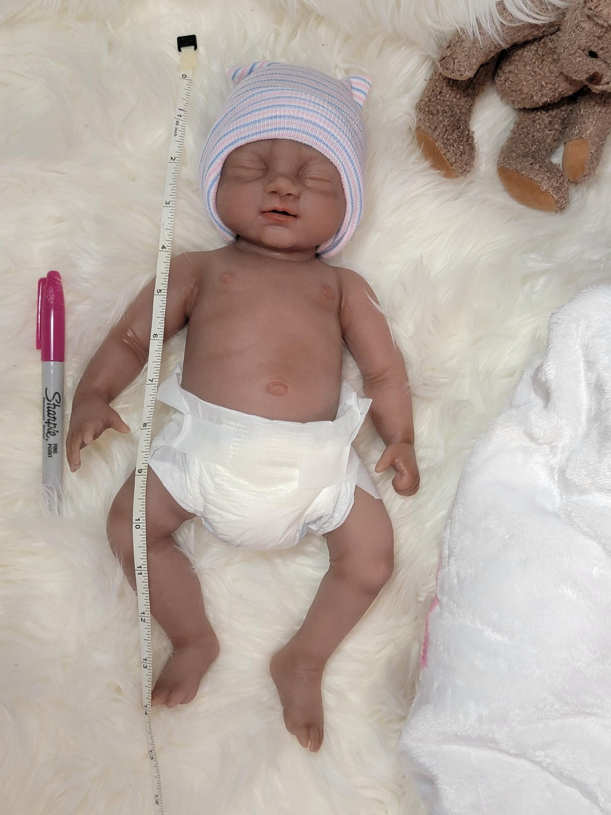 Handmade 14" Silicone Baby Doll "Tabitha" or "Tony" Enhanced Realism Edition